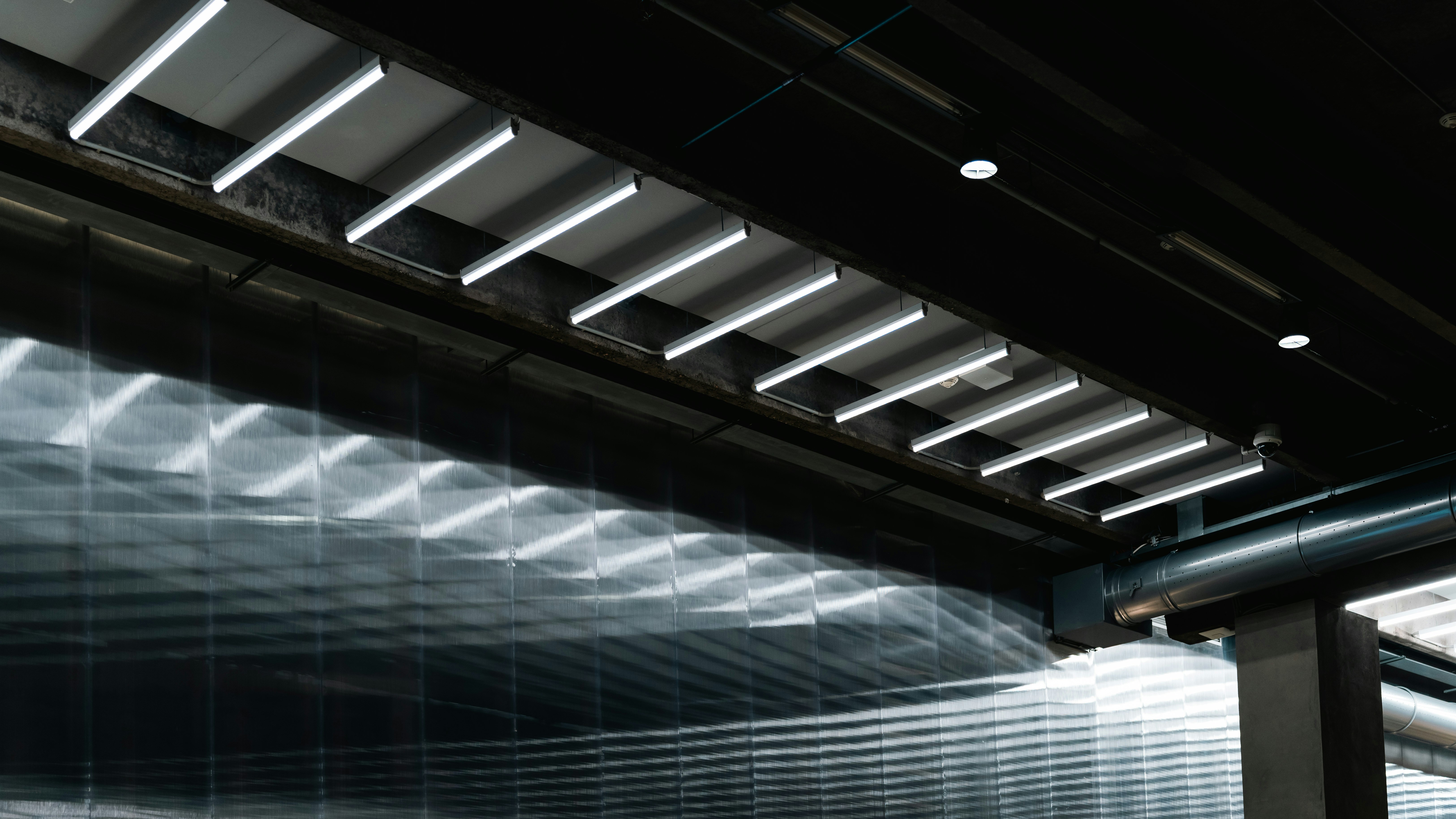 Modern industrial space with misting system.