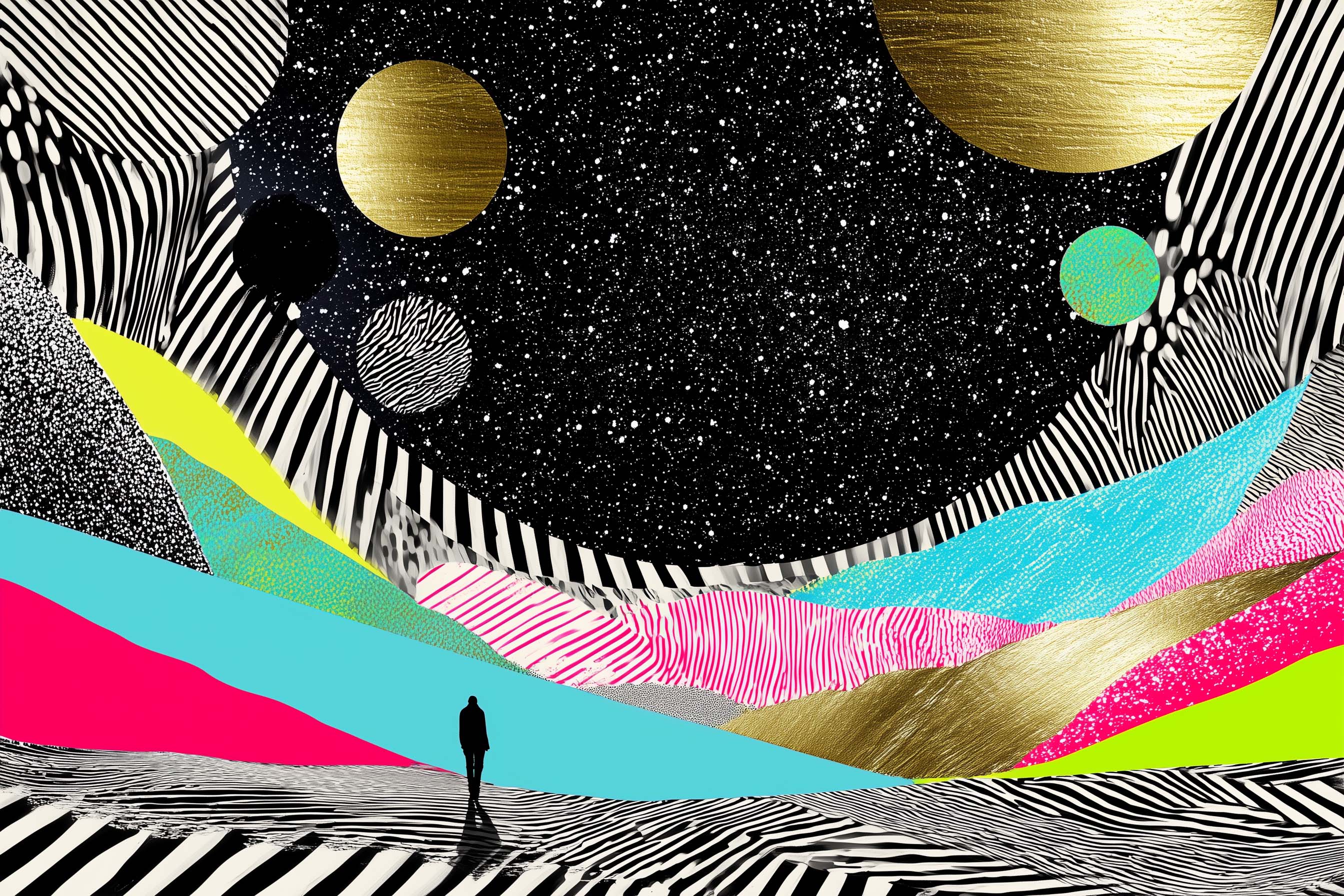 Futuristic place with person