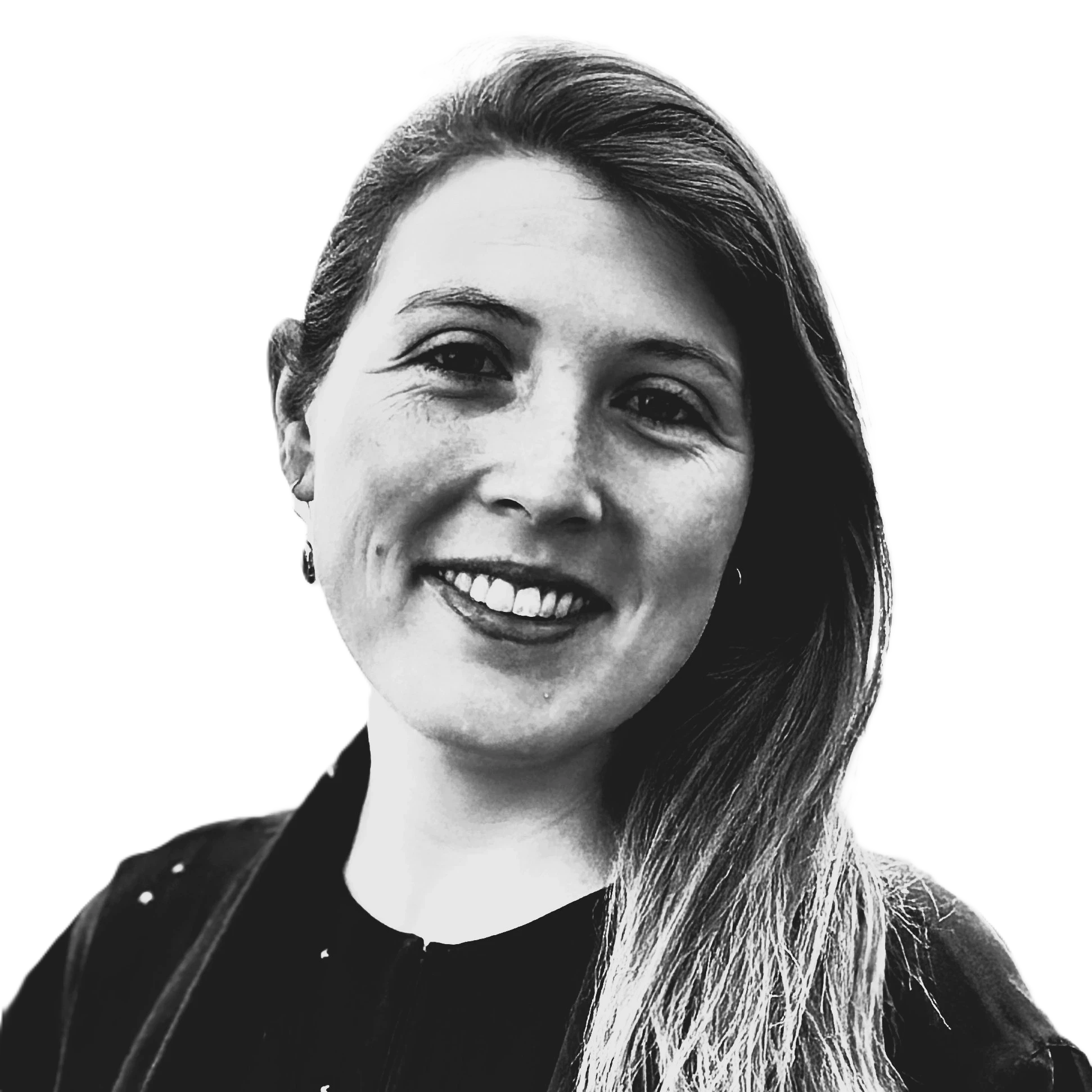 Black and white profile picture of Alexandra Uribe who is an Associate Partner at KanataQ