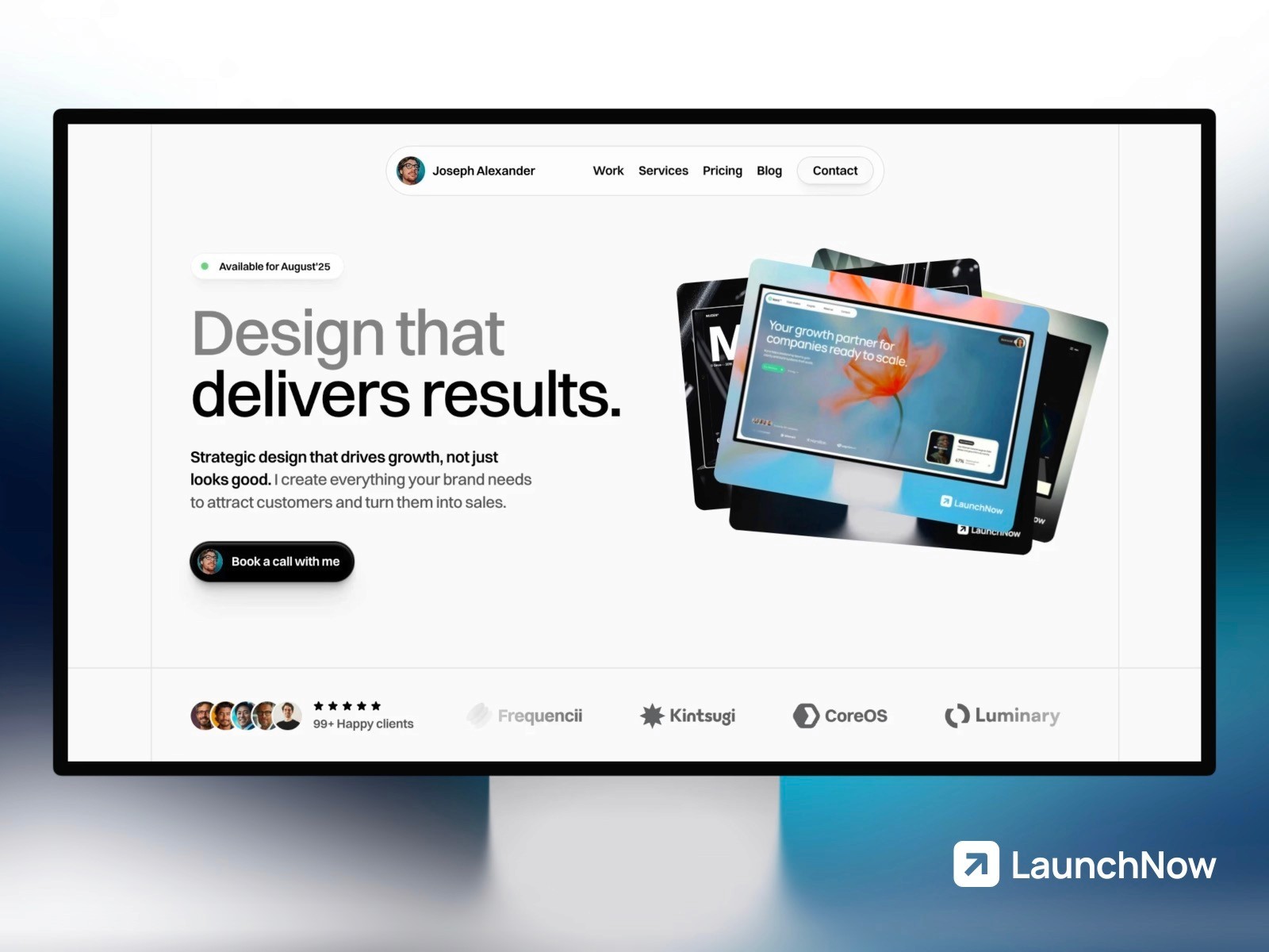 LaunchFolio Framer template