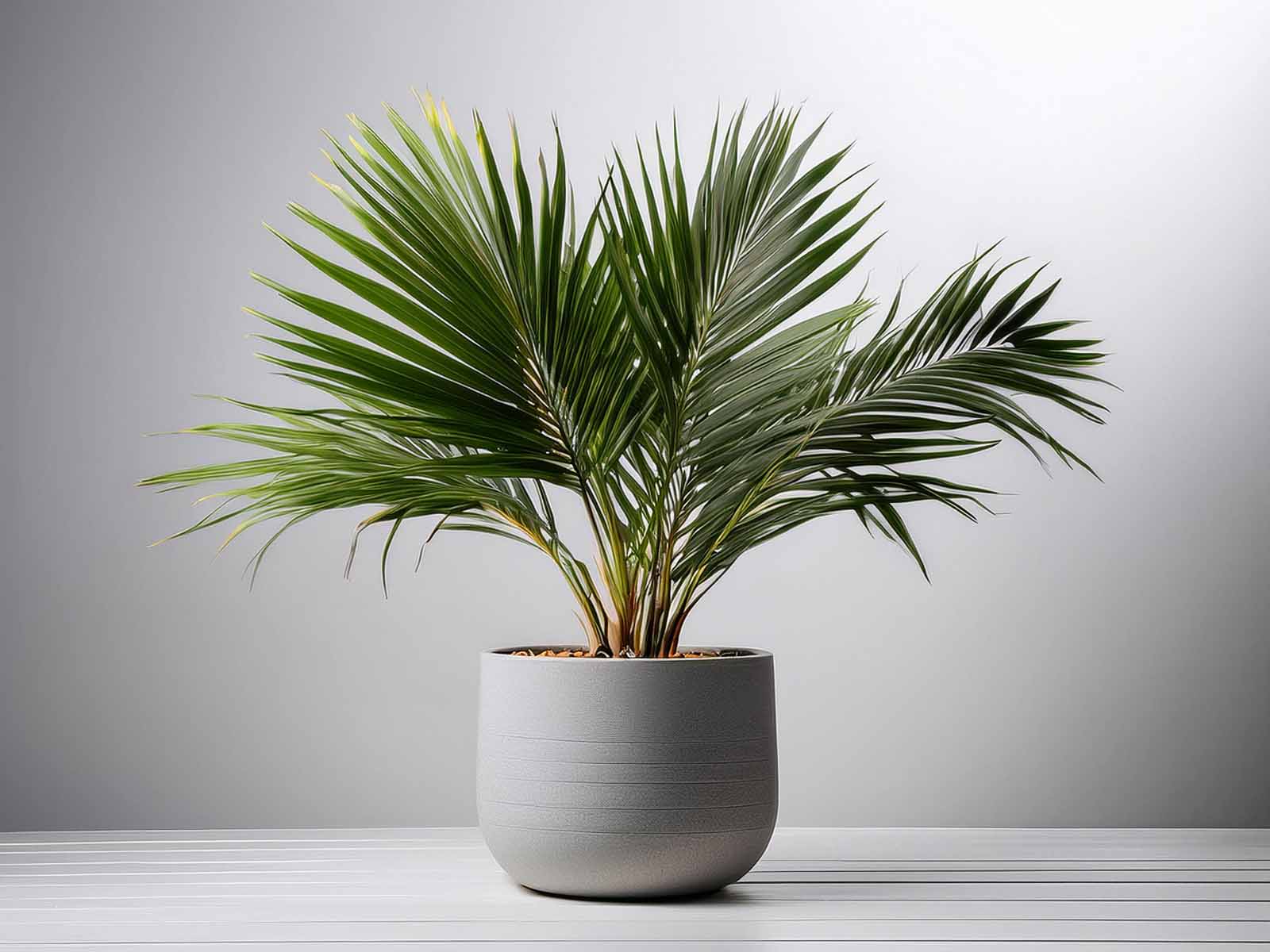 Phoenix Roebelenii Palm with feathery, arching fronds in a modern St. Louis office, supplied by Tropical Decor