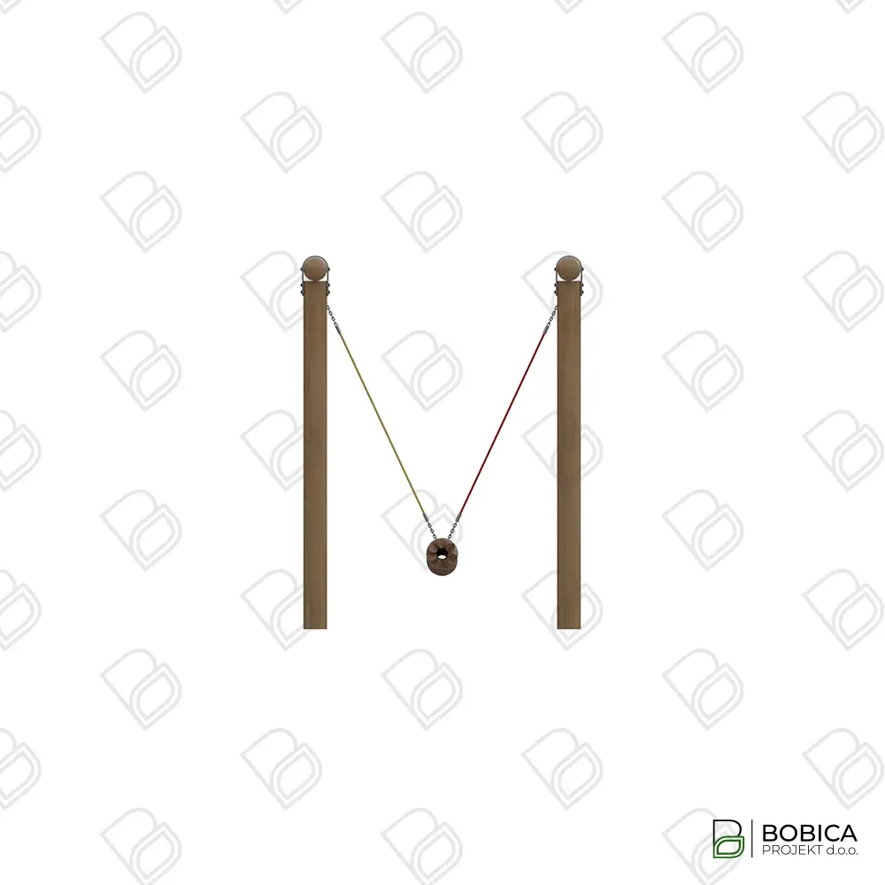 Drvena ljuljačka s užetom za više djece - "Rope Beam Swing"