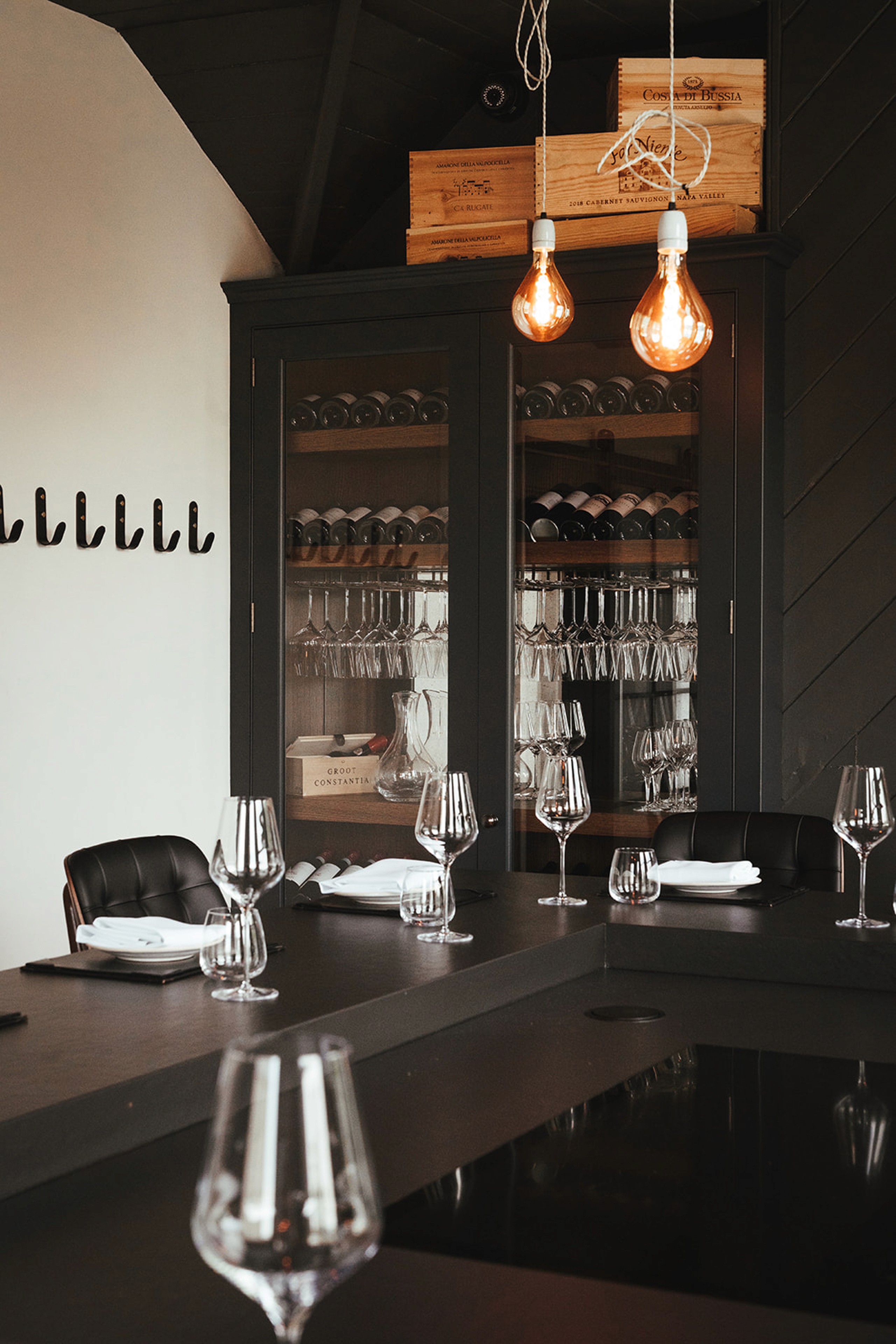 Provence Door cabinetry in a contemporary restaurant, Tallow Restaurant