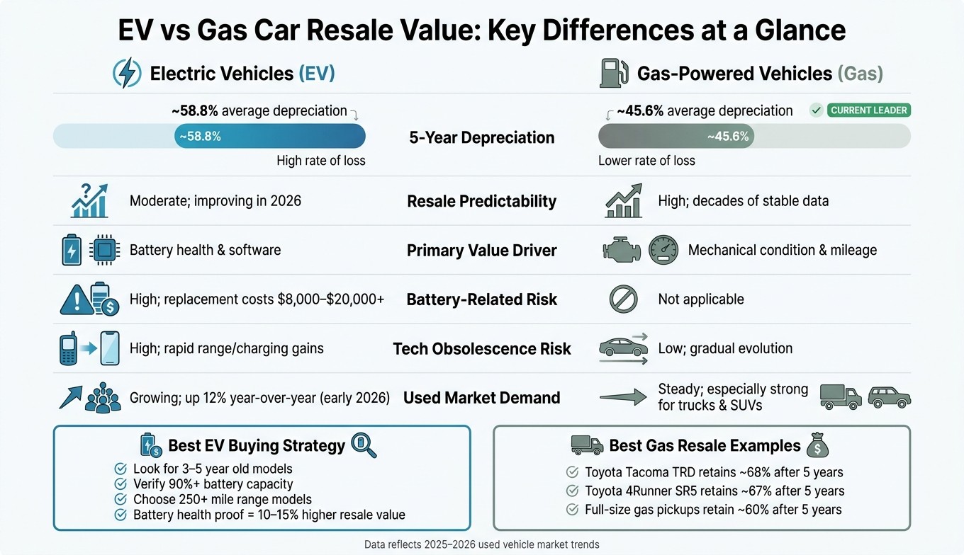 EV vs Gas Car Resale Value: 5-Year Depreciation Comparison