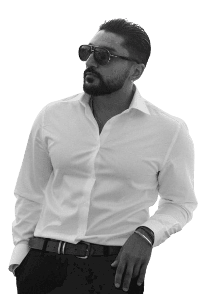 Rohit Bhardwaj, creative director of Serein Films, wearing a button-up shirt with a dark blue water background, showcasing his professional and artistic persona.