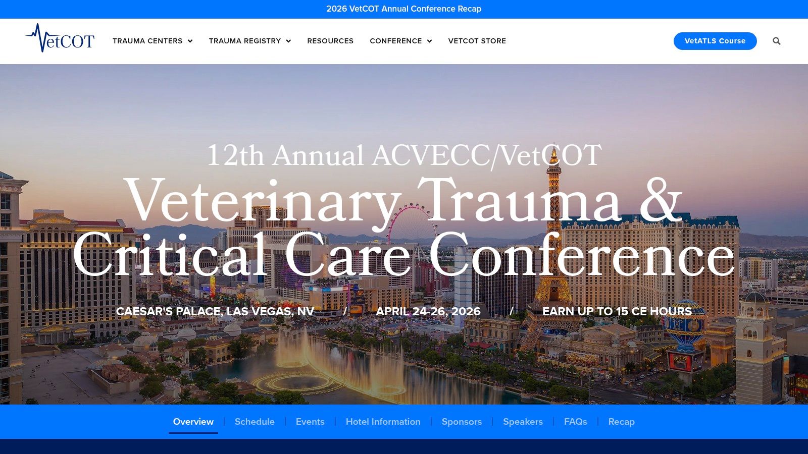 ACVECC VetCOT Veterinary Trauma & Critical Care Symposium