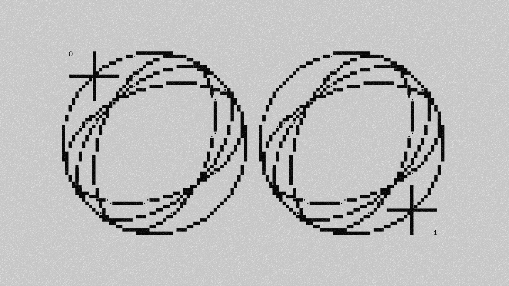 Two overlapping circular scribble forms drawn with loose hand-rendered line work