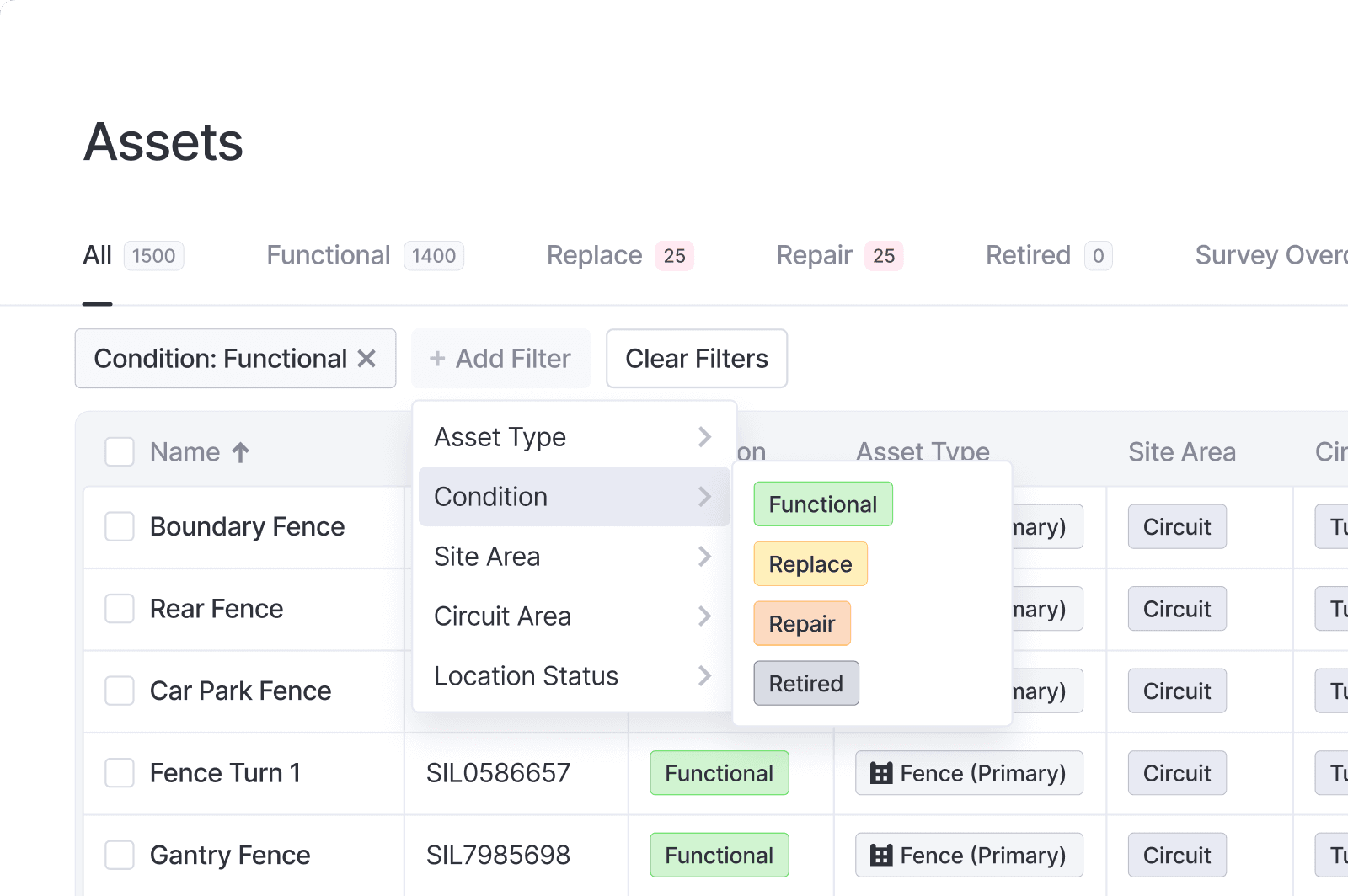 Screenshot showing desktop app filters with dropdown menus