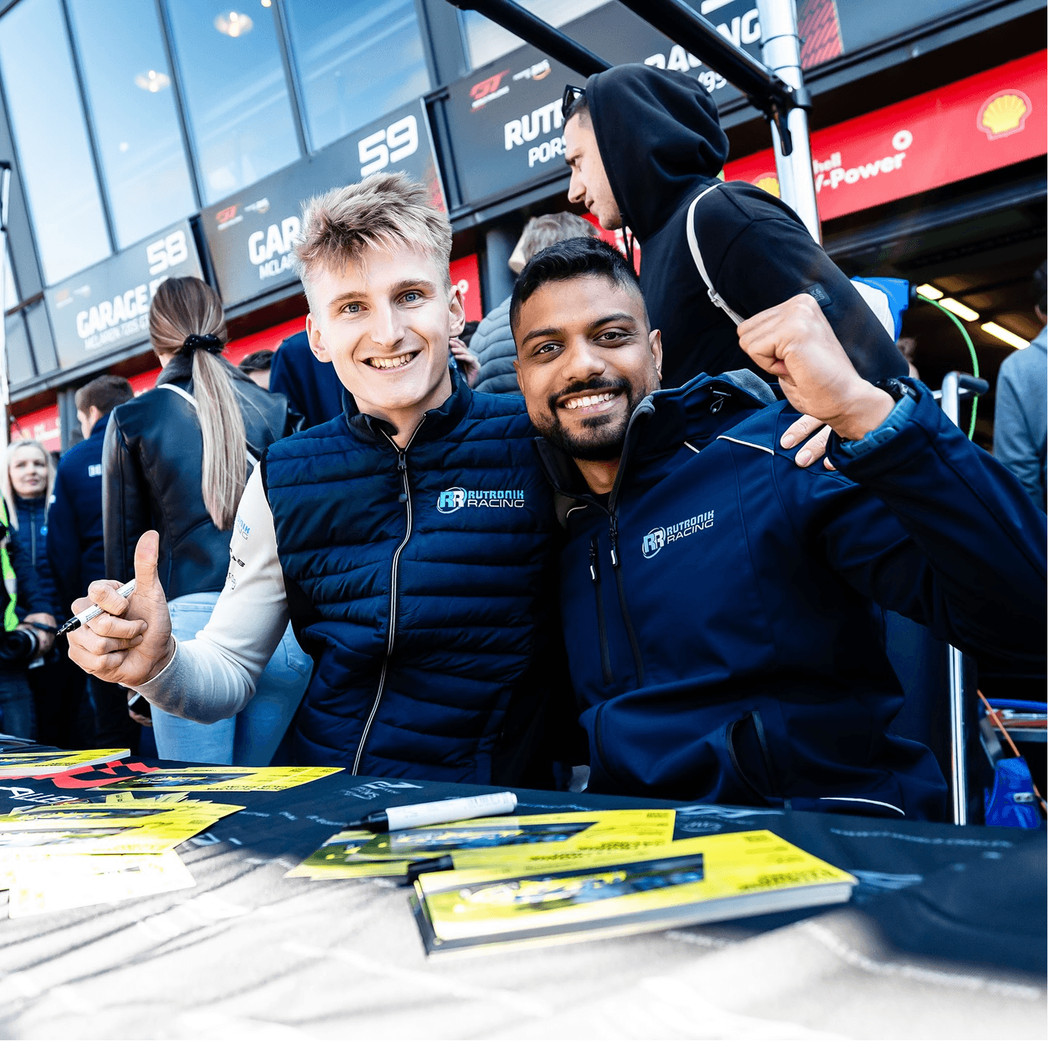 Eshan Pieris with teammate 