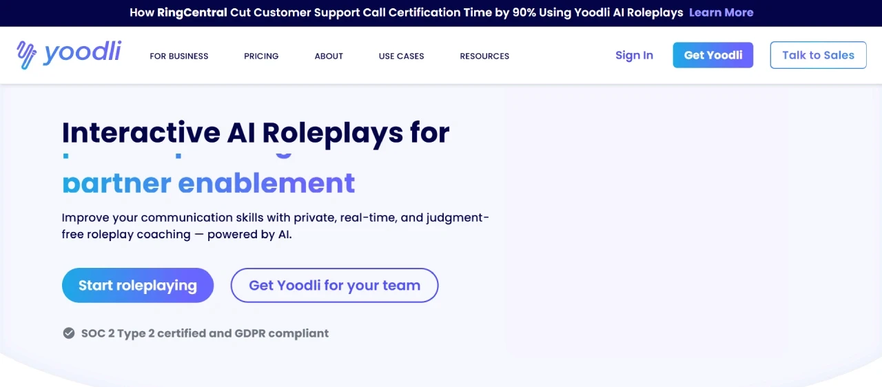 yoodli homepage