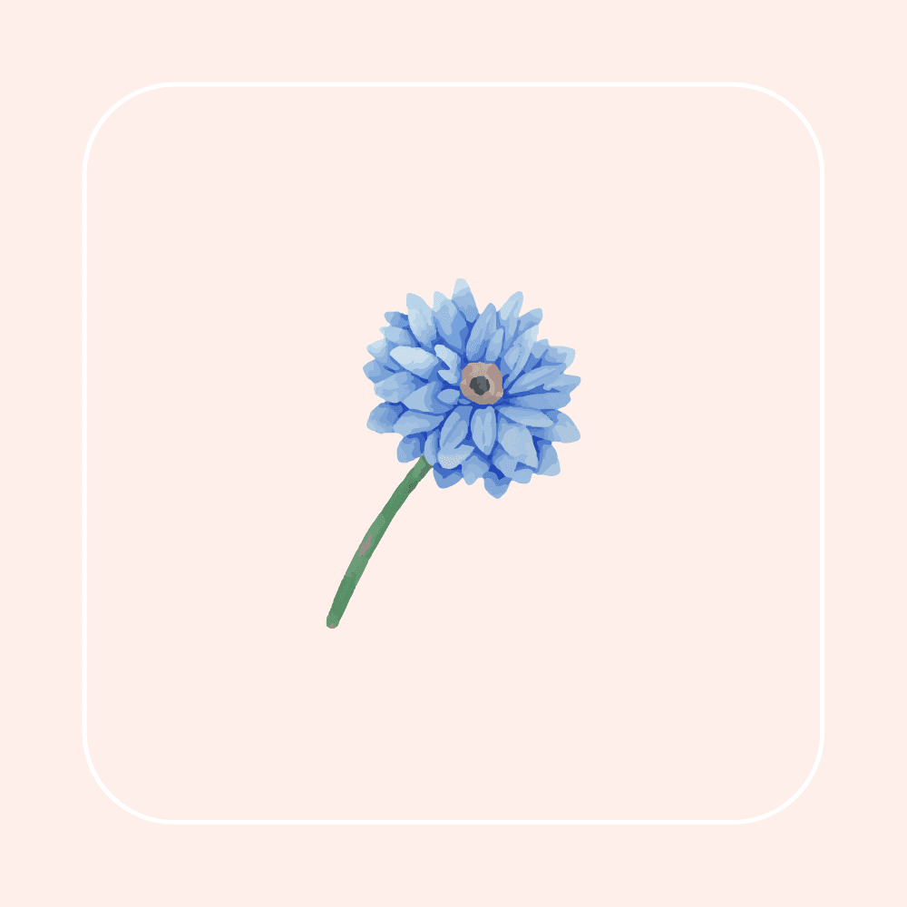 Icono estilo dibujo watercolor de una flor azul