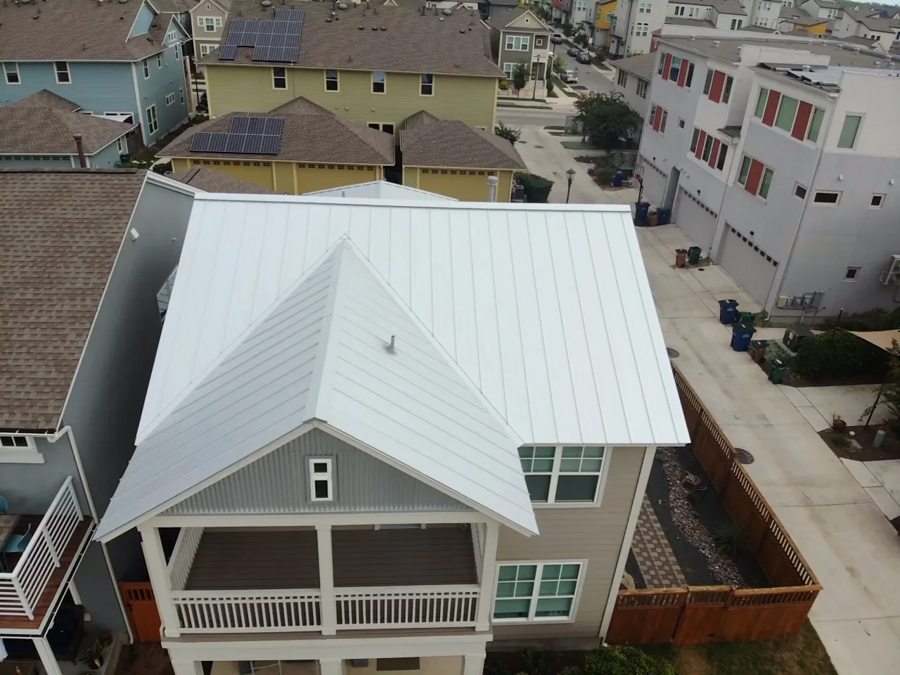 Finished: standing seam metal roofing.