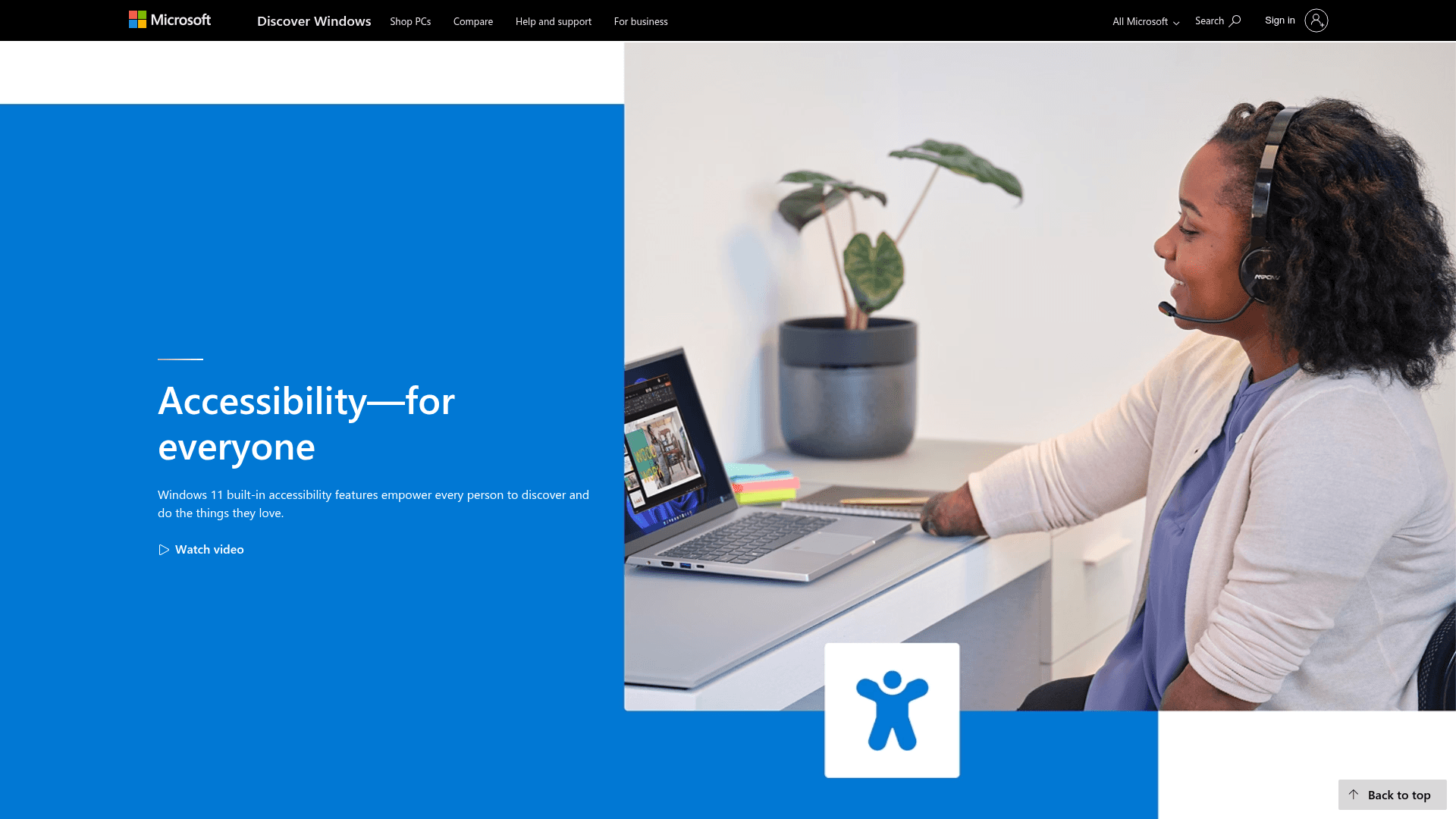 Screenshot of https://www.microsoft.com/en-us/accessibility/windows