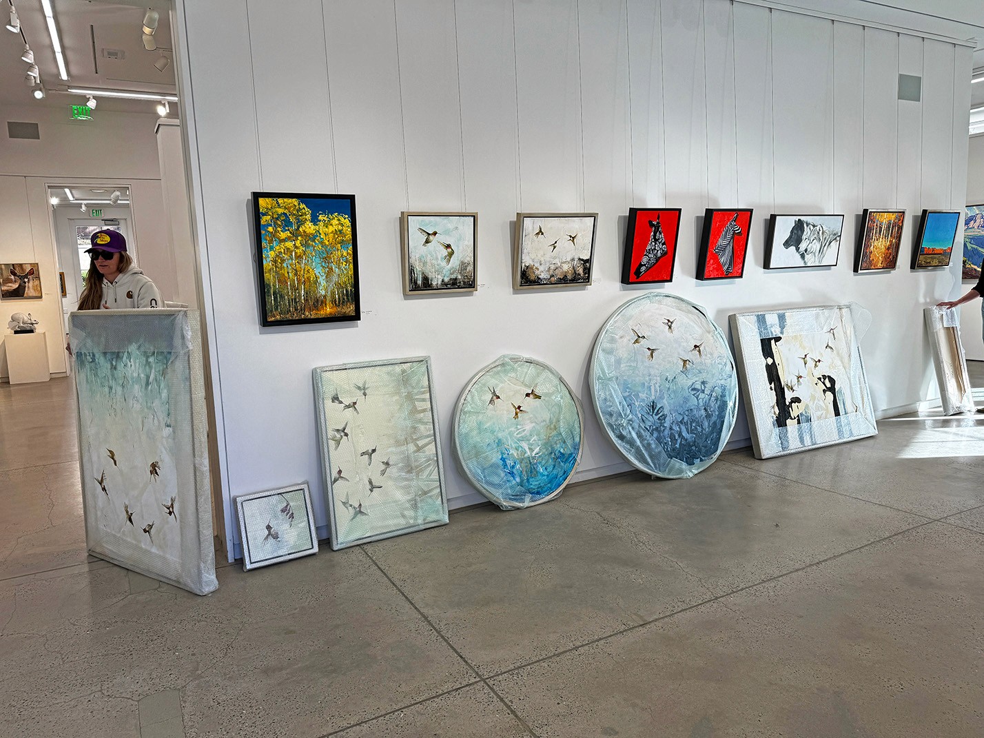 Delivery of a collection of Jenna Von Benedikt's contemporary fine art paintings to Gallery Wild in Santa Fe, NM