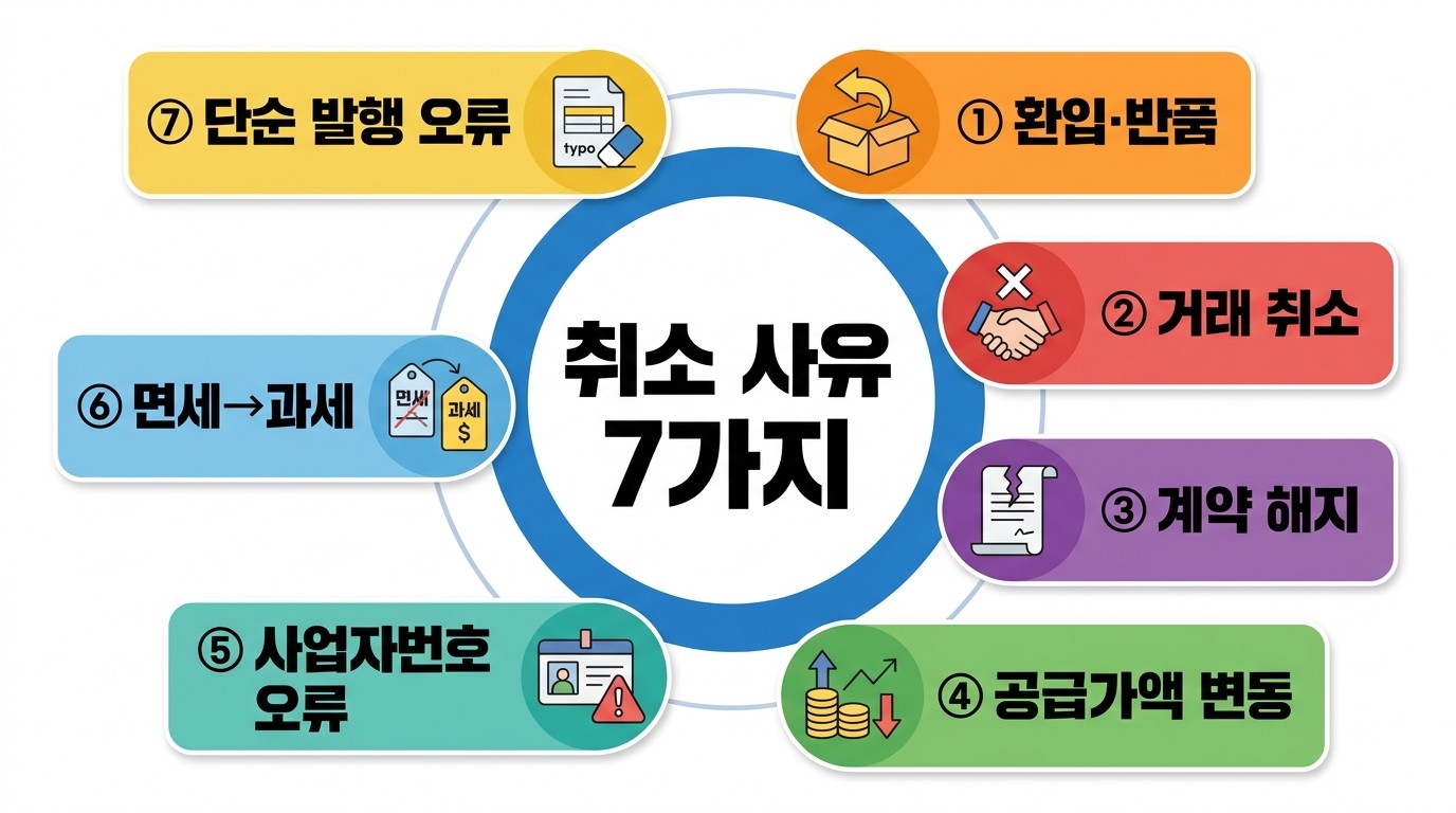 세금계산서 취소 사유 7가지