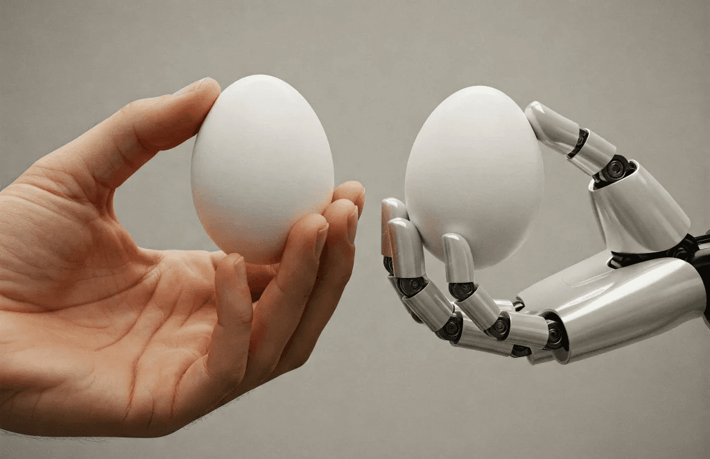 a blue and pink background with a circular object in the middle