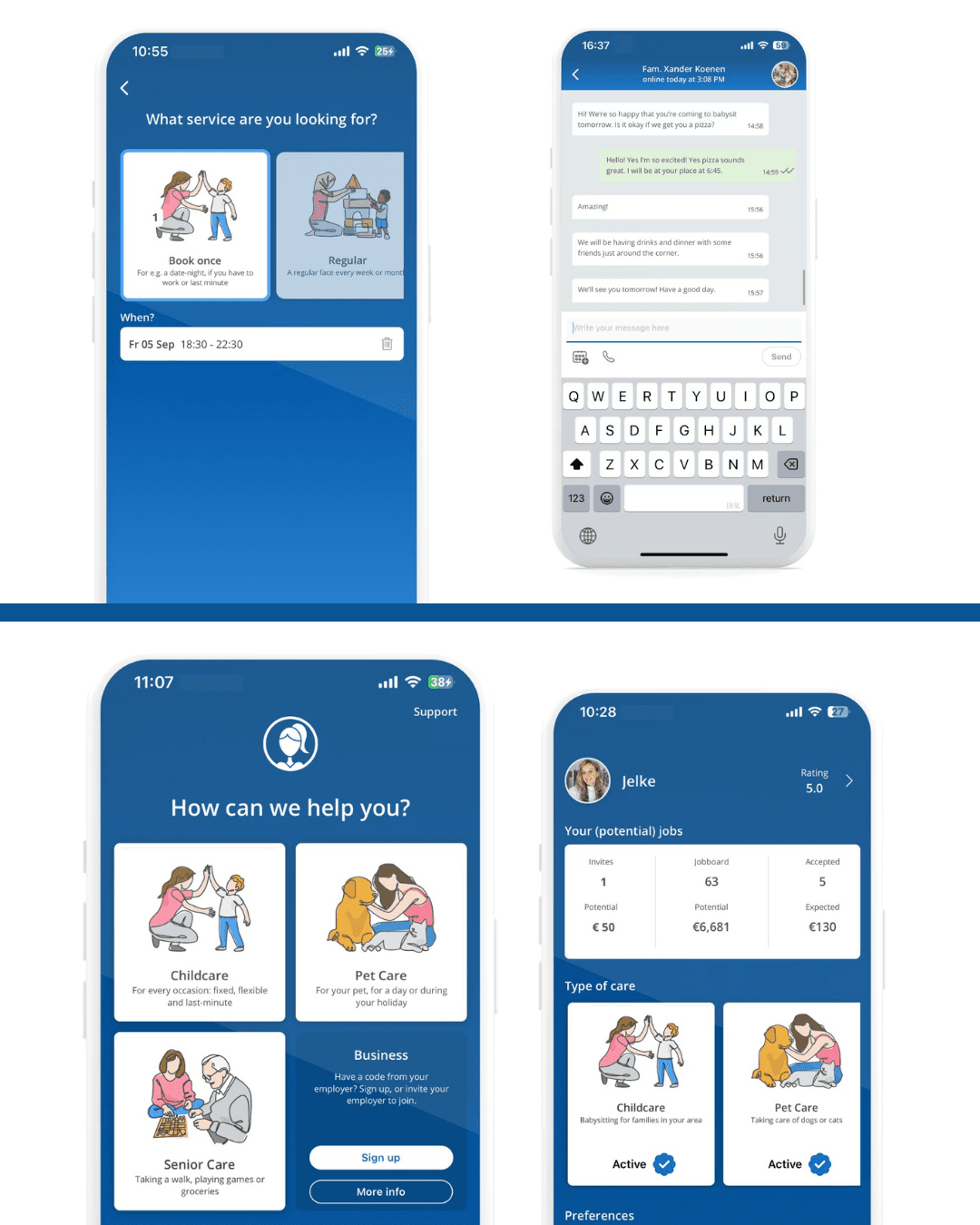 New app screens