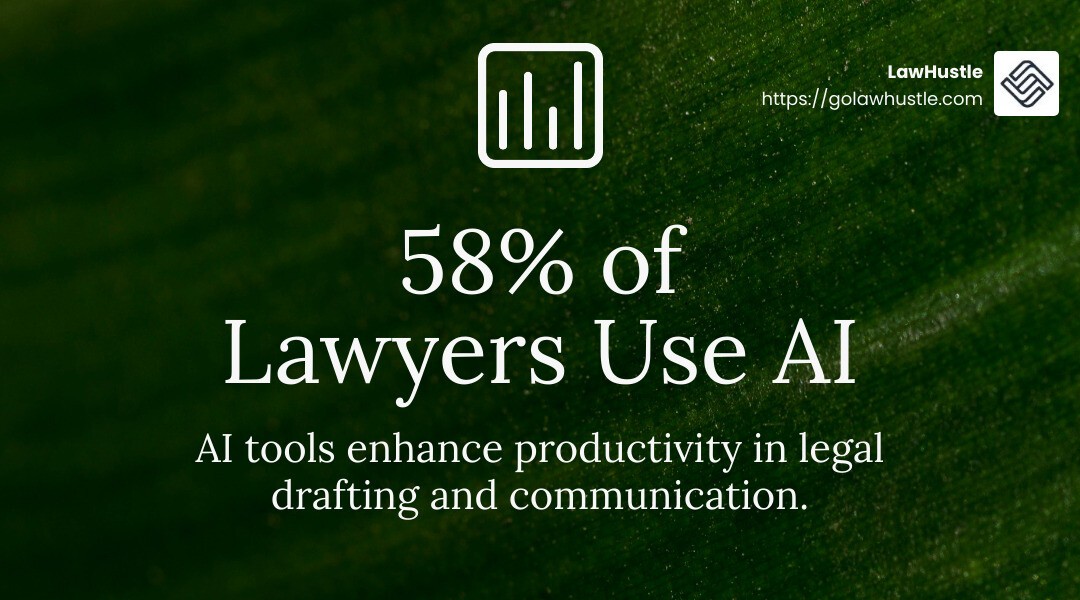 58% of Lawyers Use AI for Drafting Communications - ai powered legal solutions infographic simple-stat-landscape-green