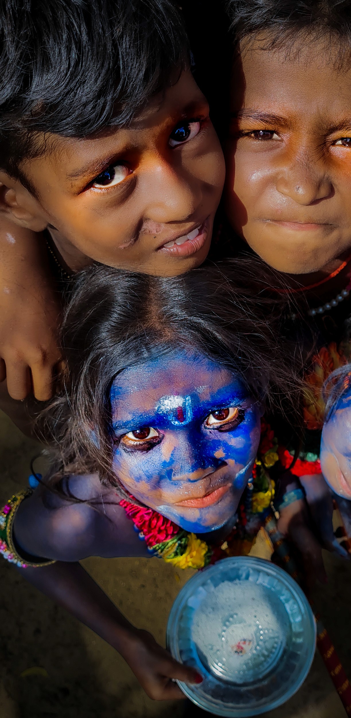 The Gaze of Tomorrow — The unmasked eyes of the future, already painted in the ancient colors of the past.