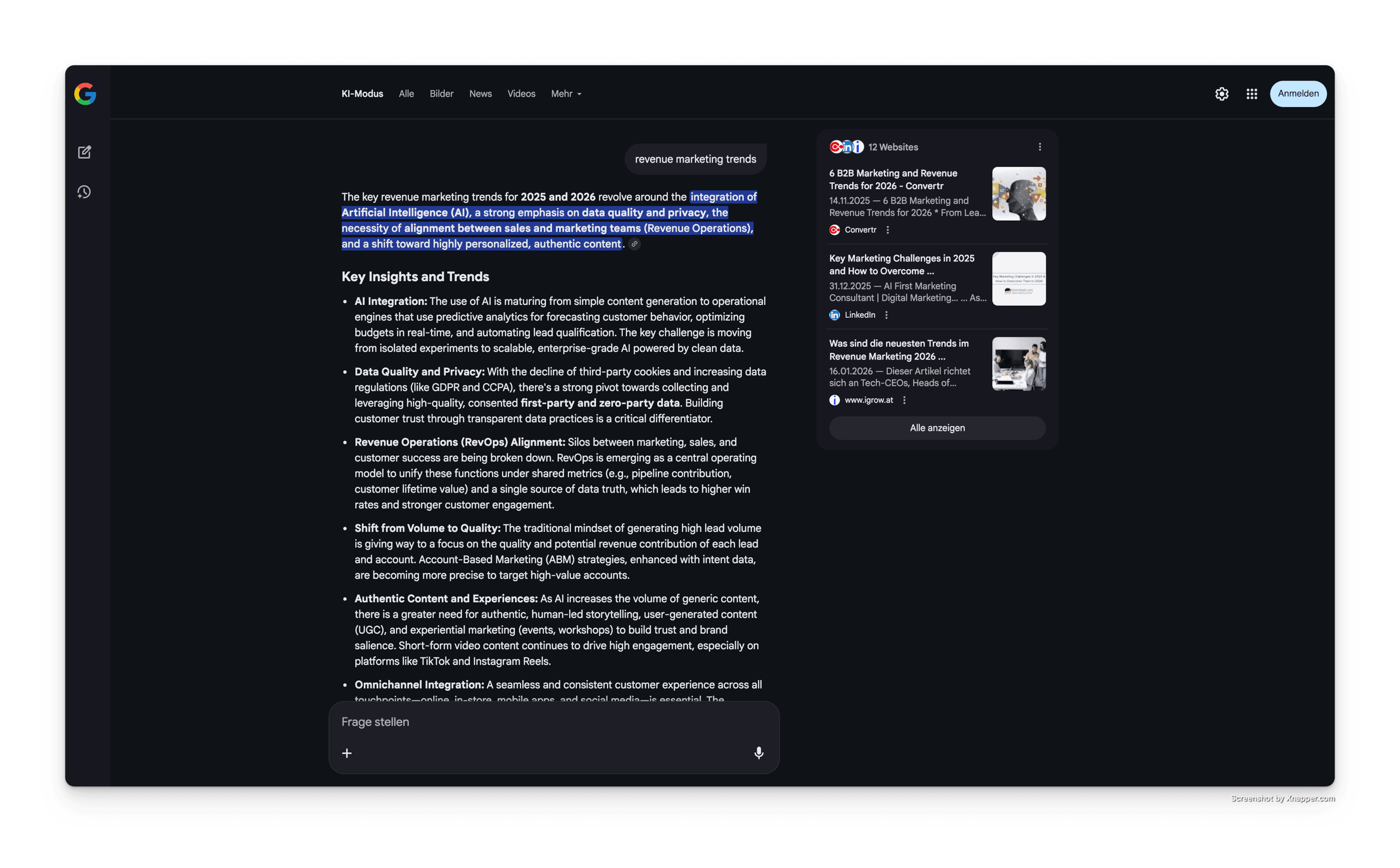 Revenue Marketing Trends 2026 im AI Mode als Ergebnis