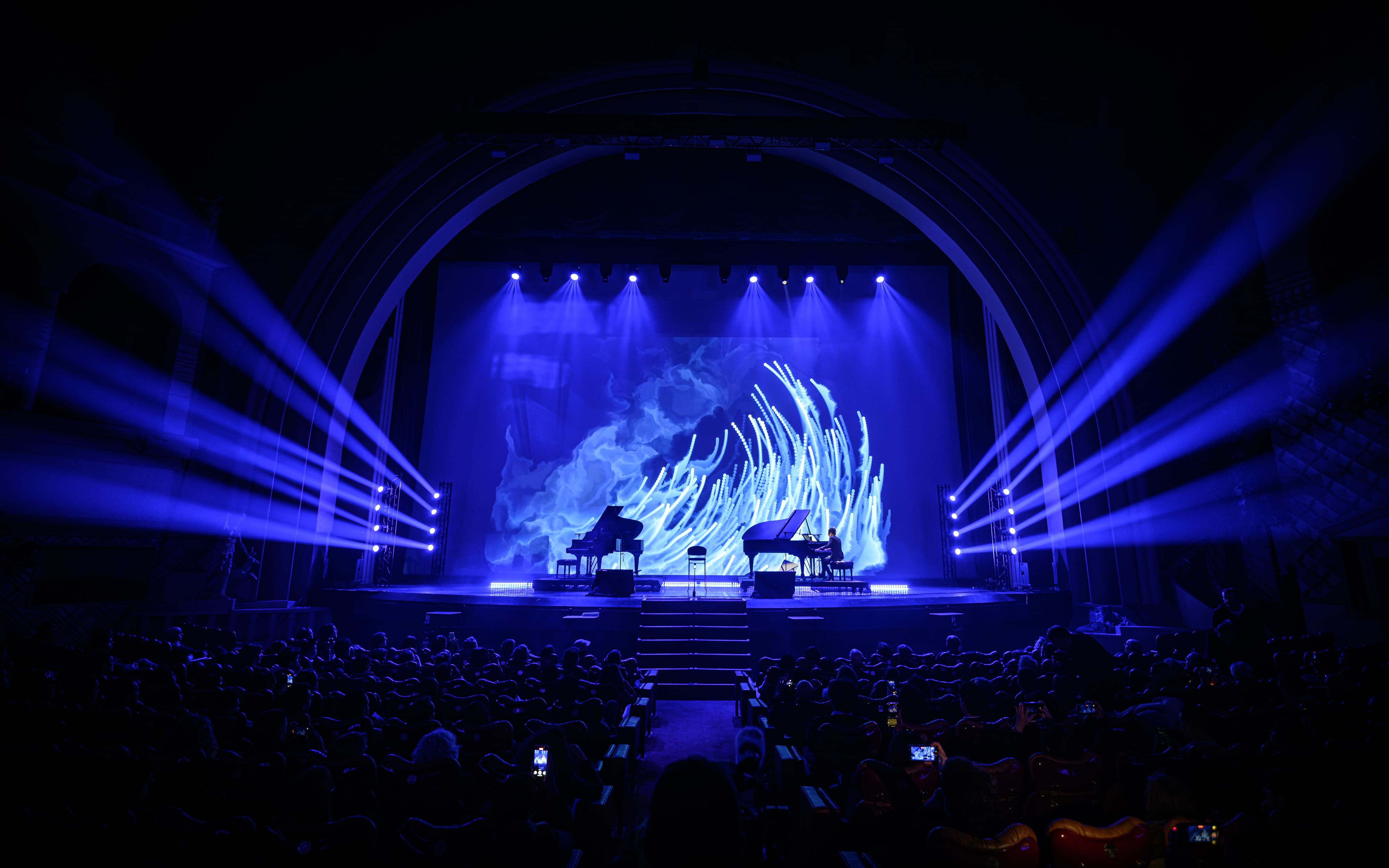 Live visuals from Echoes of Eternity, an immersive performance created by RenaiXance with Steinway & Sons in Paris.