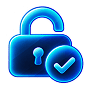 Open padlock with an approval checkmark