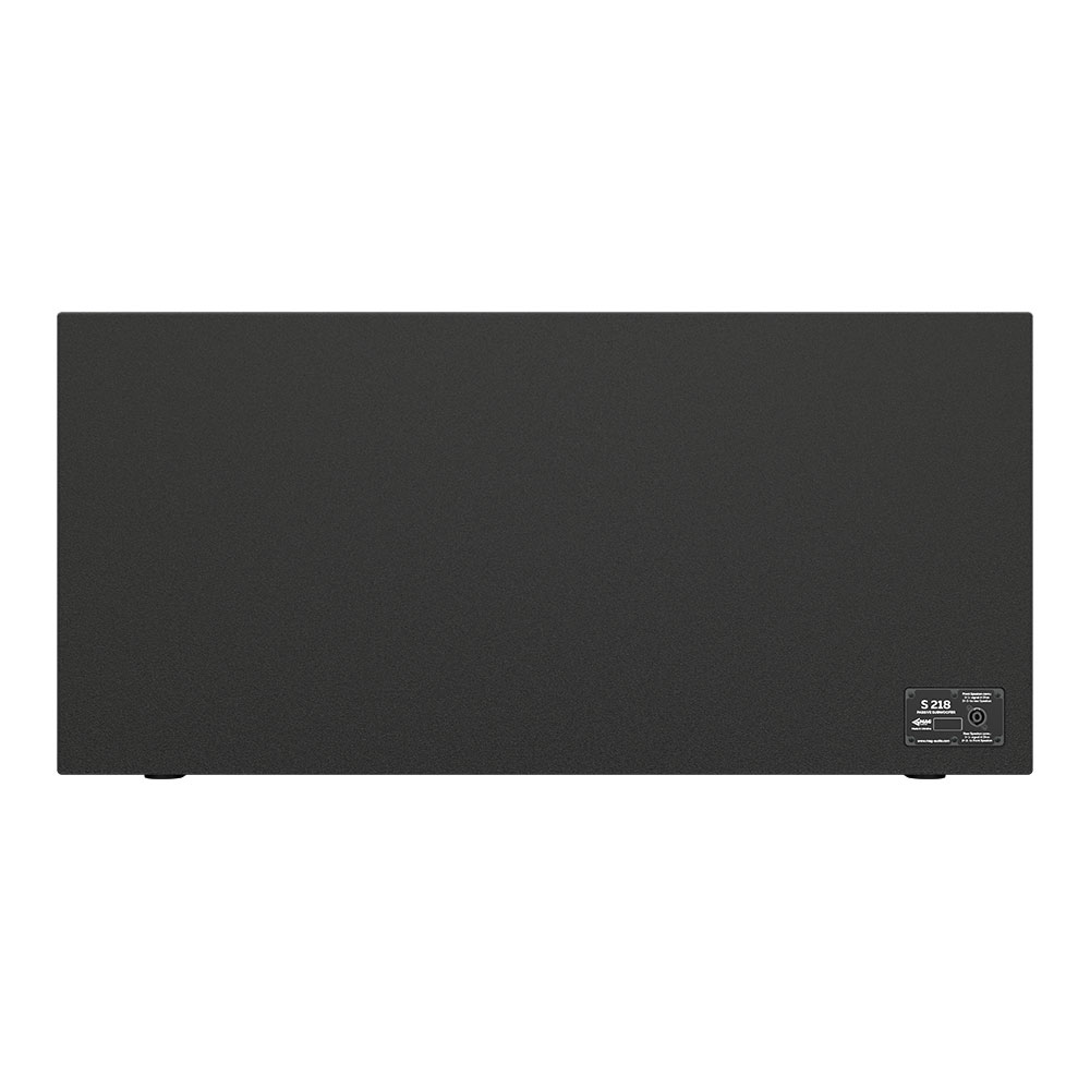 Black speaker with label "S 218"