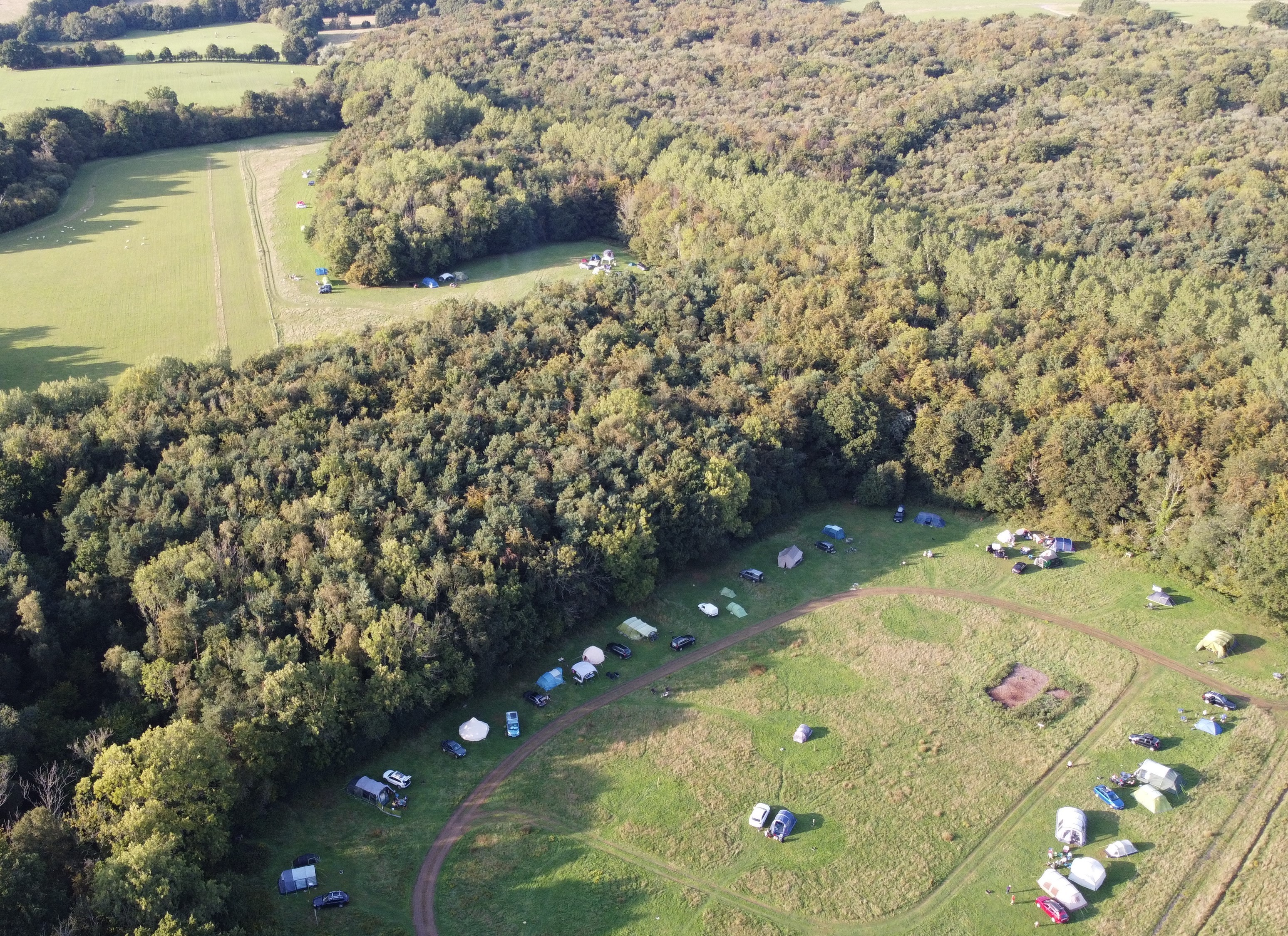 Aerial View of Deer Park Campsite, Sussex