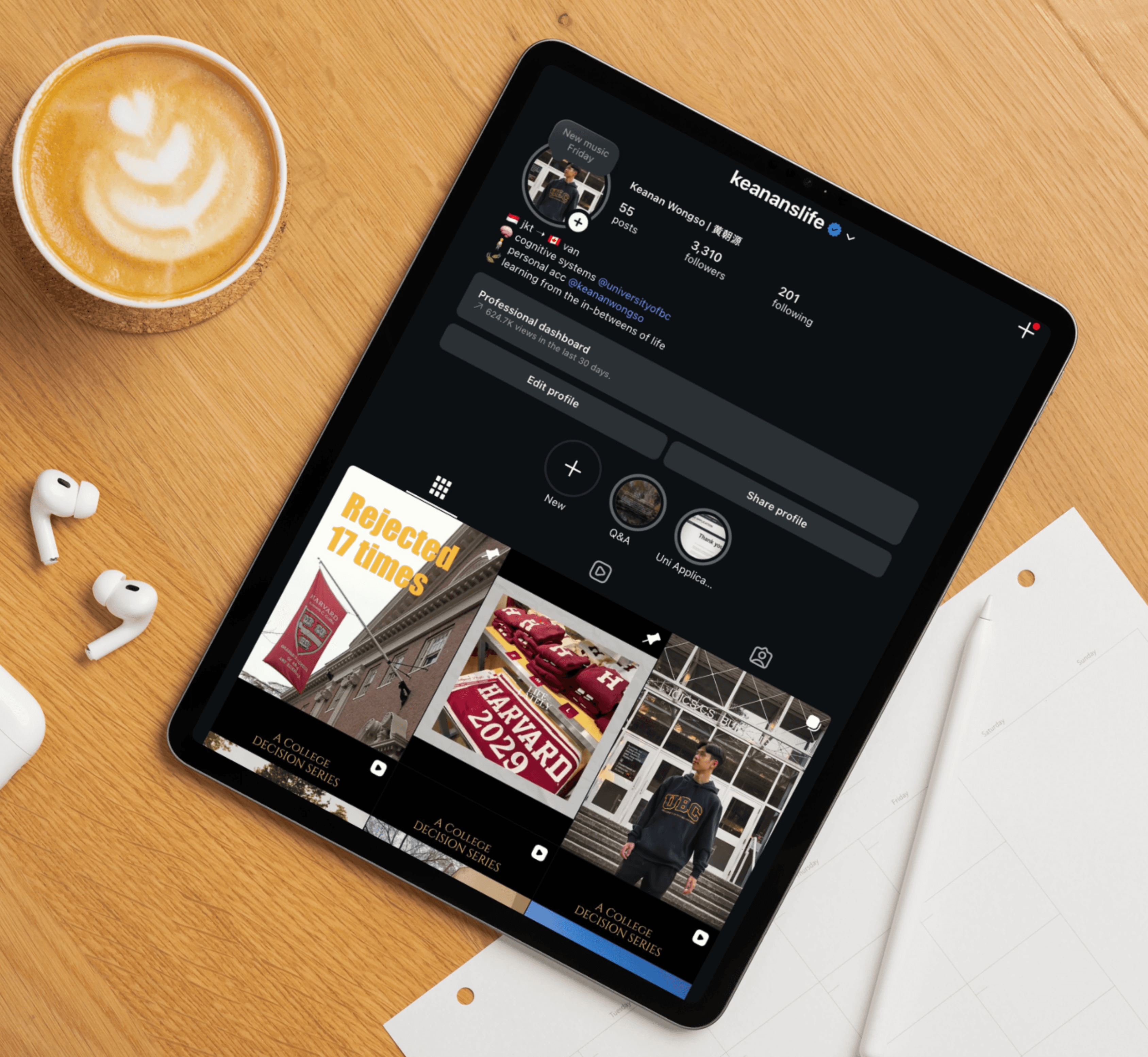 A mockup for iPhone on a table
