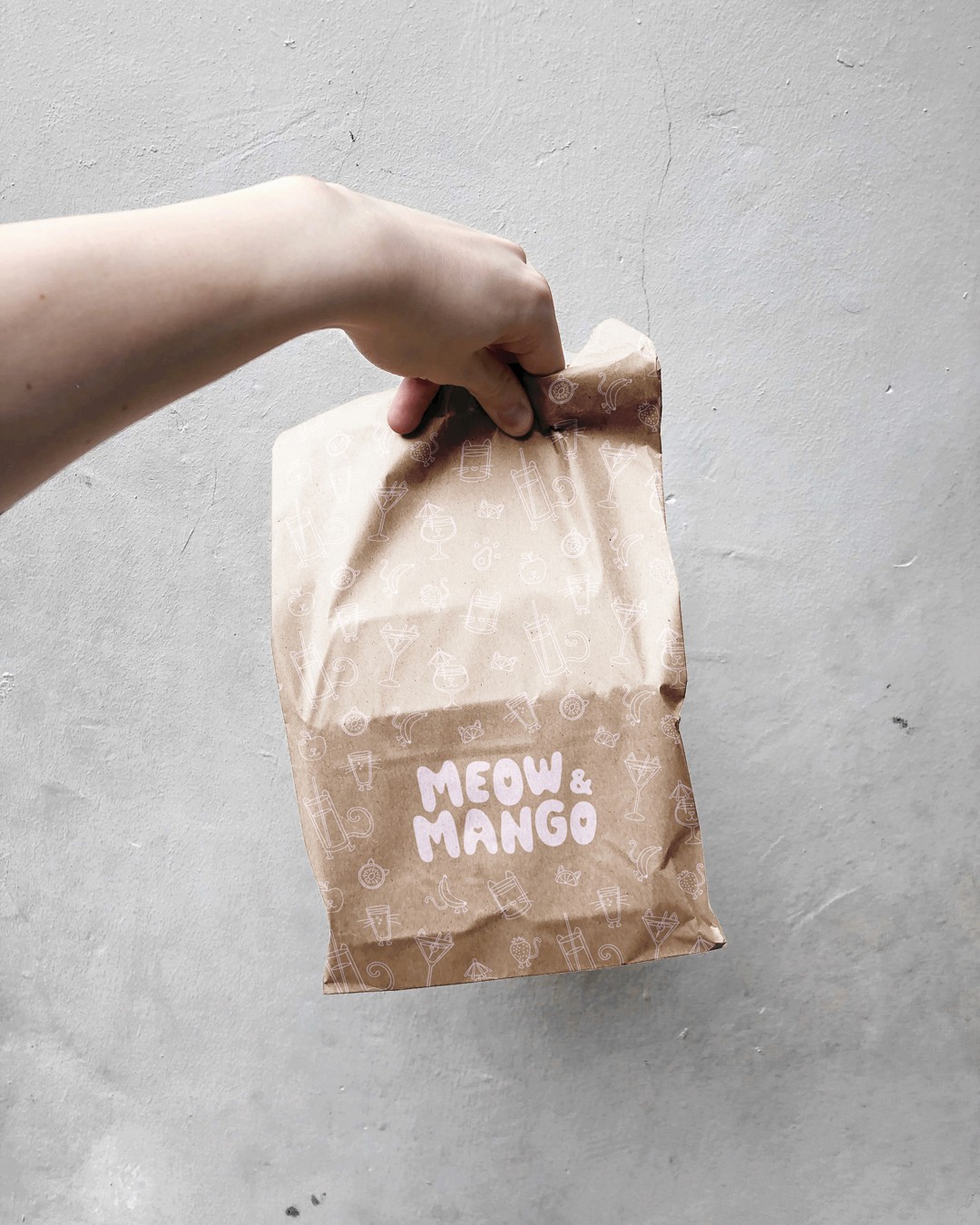 Meow and Mango Cat Cafe Packaging Design