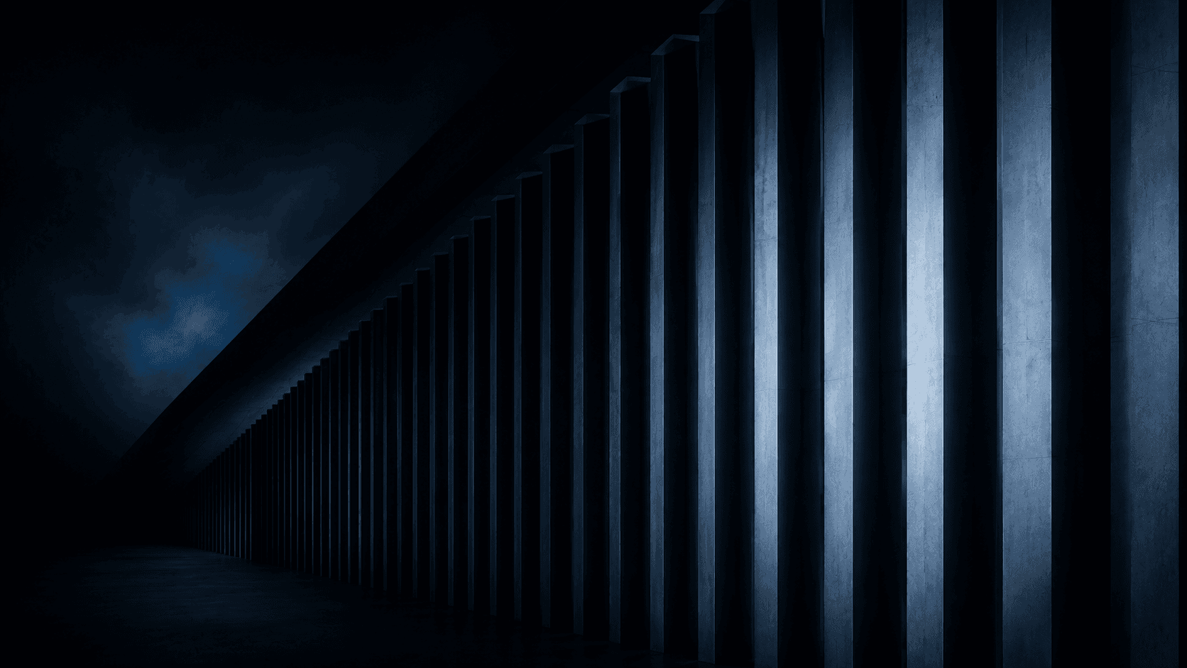 An Abstract blue corridor