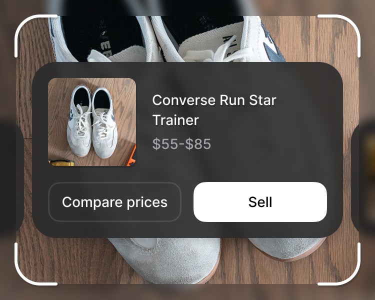 Bulk pricing screen showing item scan with price range and sell options