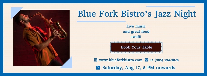 Restaurant banner for live music event