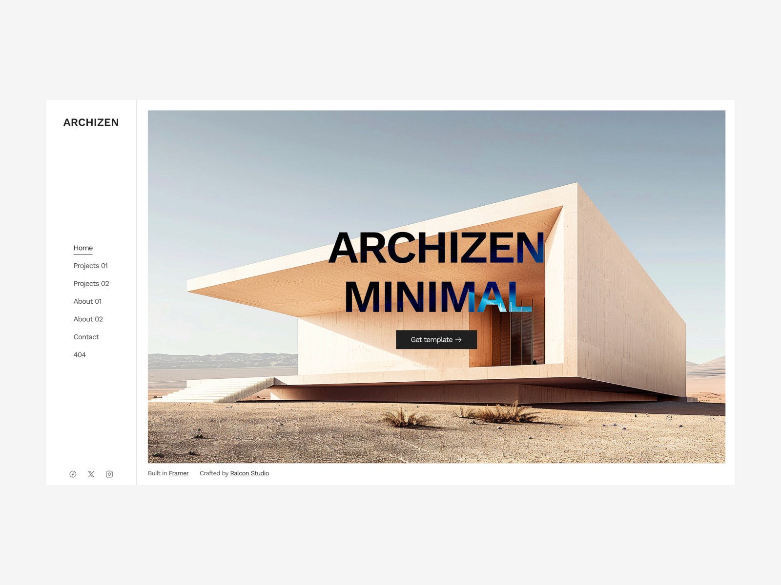 Archizen — 黑白极简现代作品集网站设计灵感