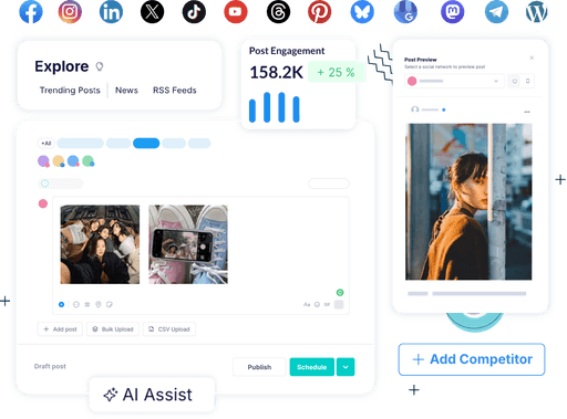 Publer social media management dashboard