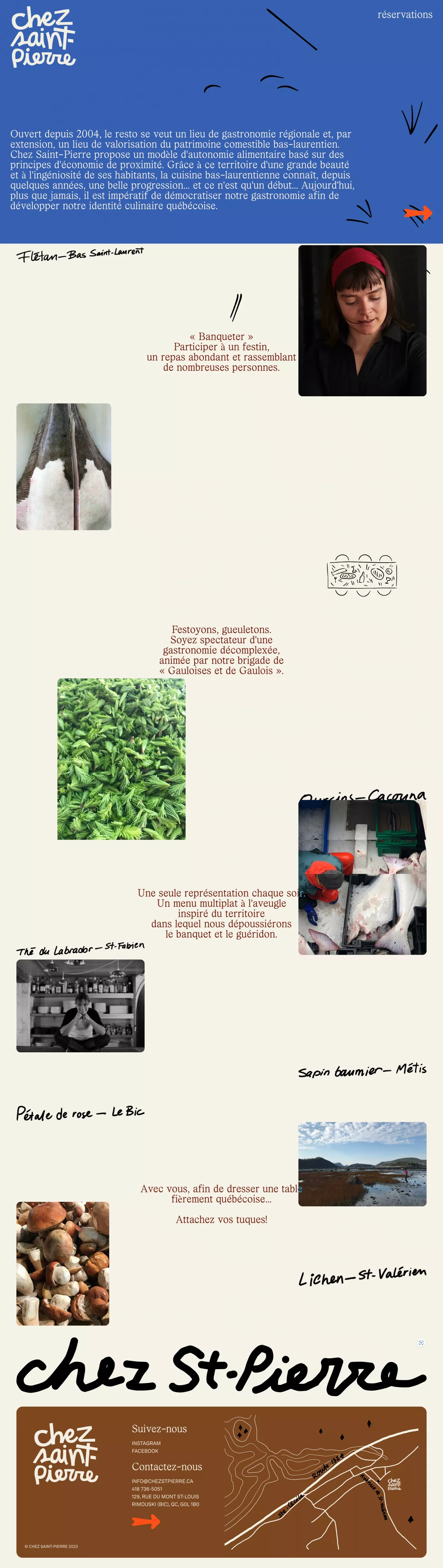 Accueil Chez St-Pierre portfolio page screenshot showcasing Food & Drinks and Local Business design