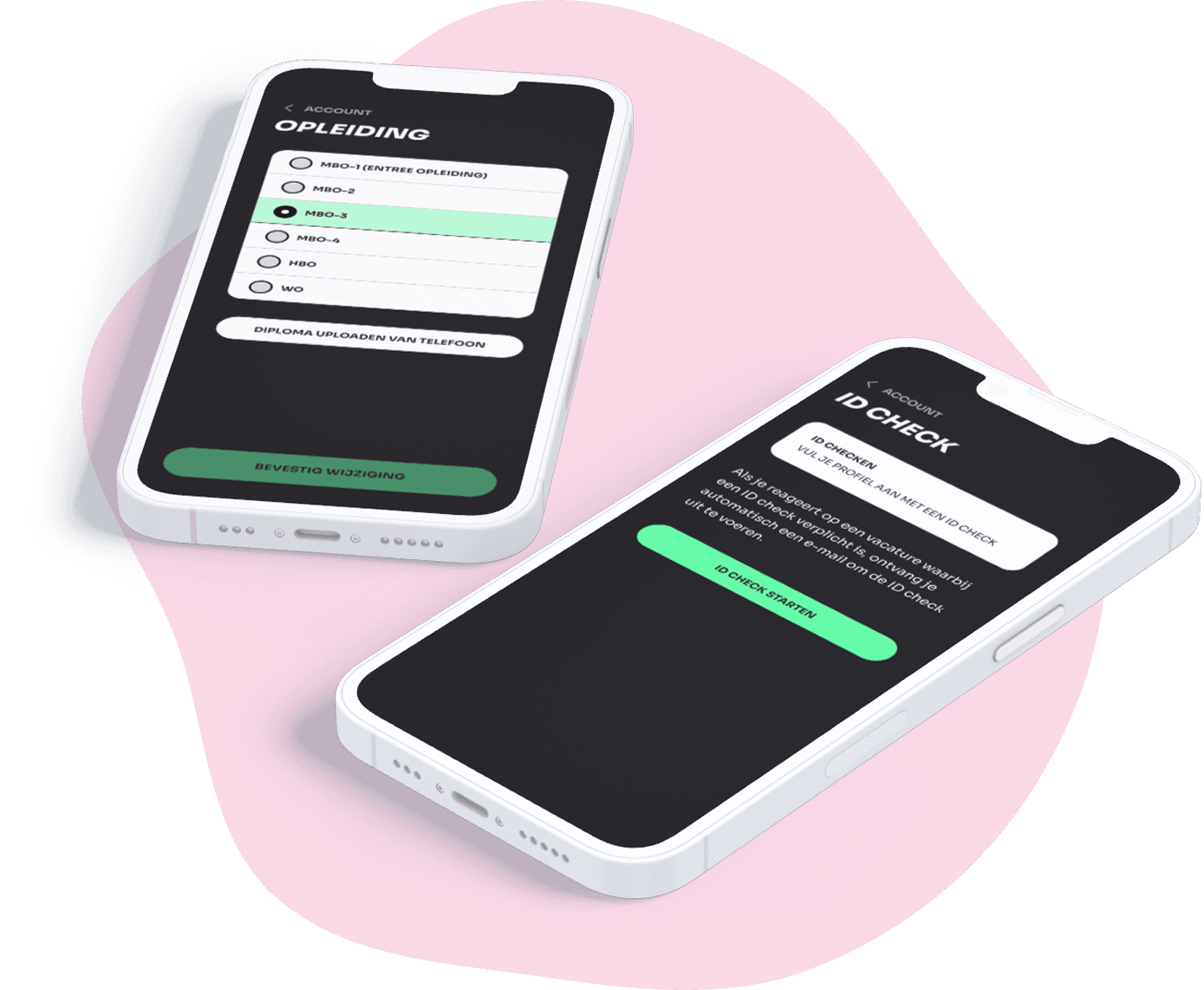 Mobiele telefoons met flexwerk martplaats app van YoungOnes