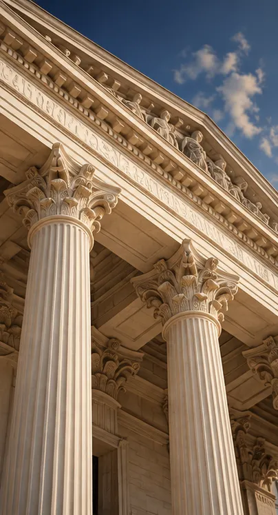 Courthouse columns representing civil law services