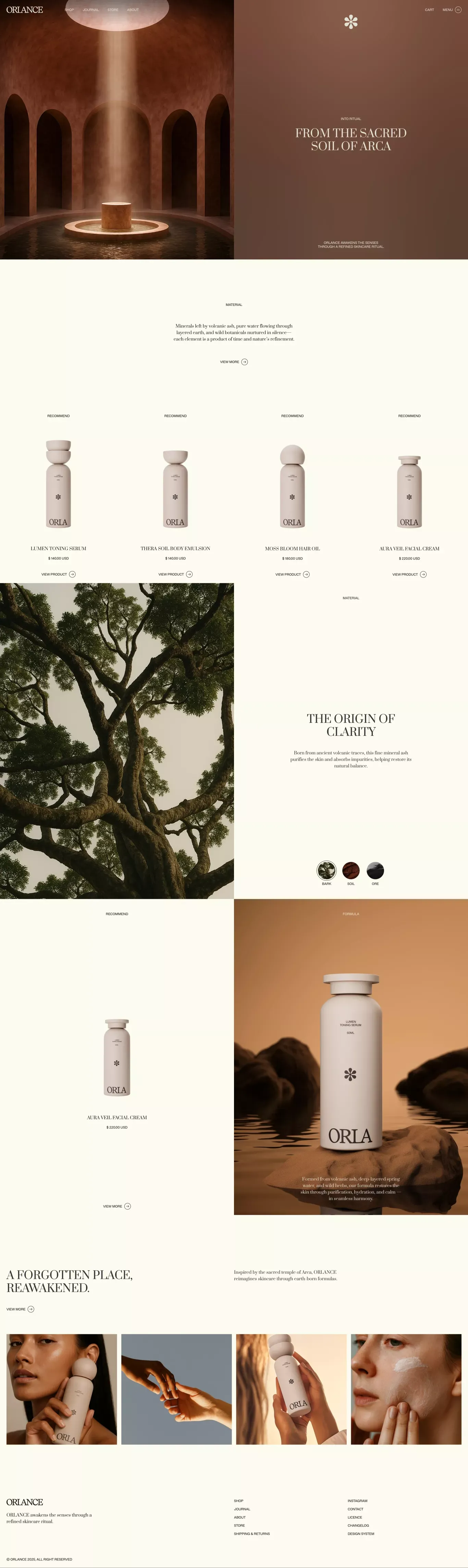 Orlance - Webflow HTML website template ecommerce page screenshot showcasing Beauty and Design design