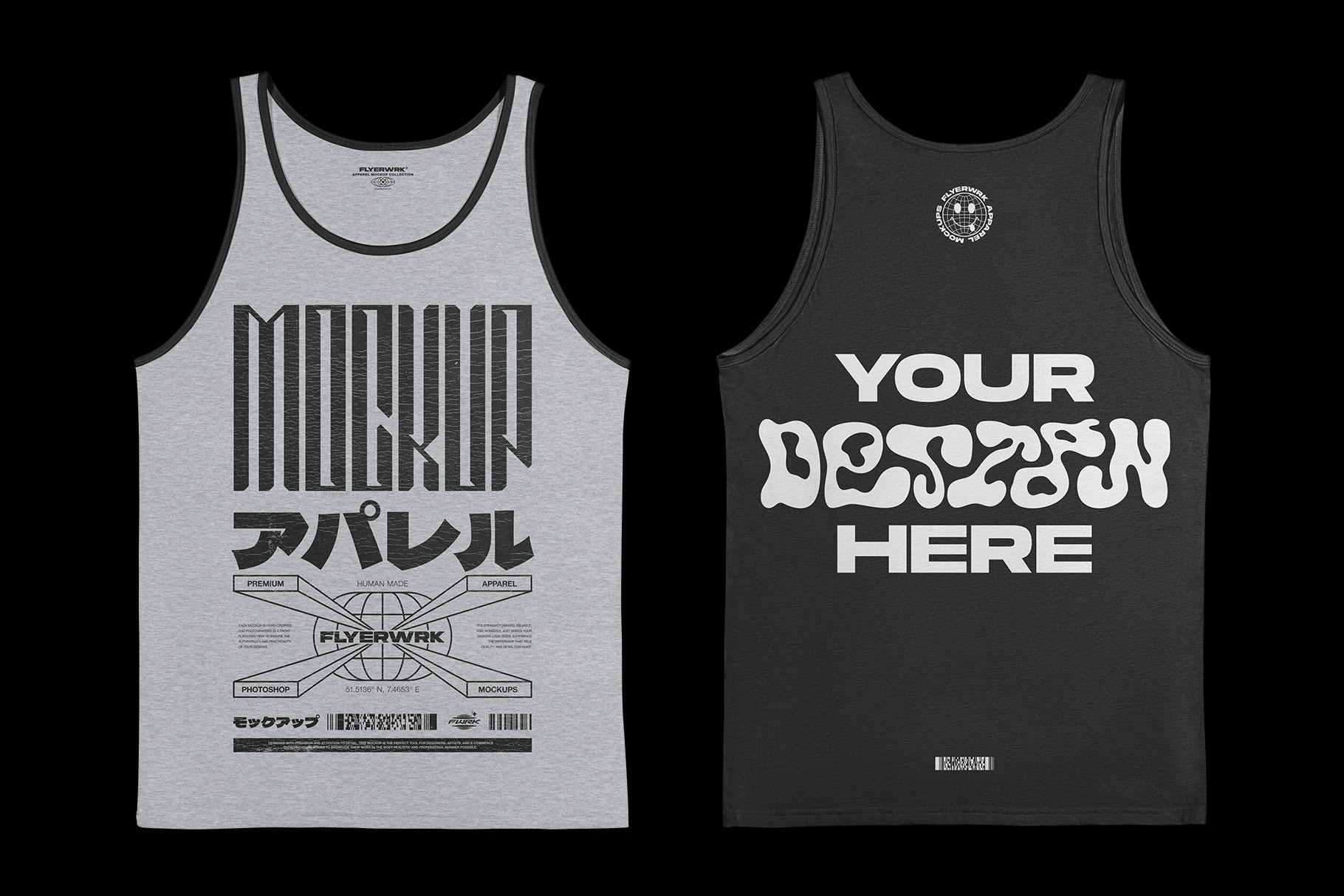 Bella+Canvas 3480 Tanktop Flat mockup showing front and back design preview