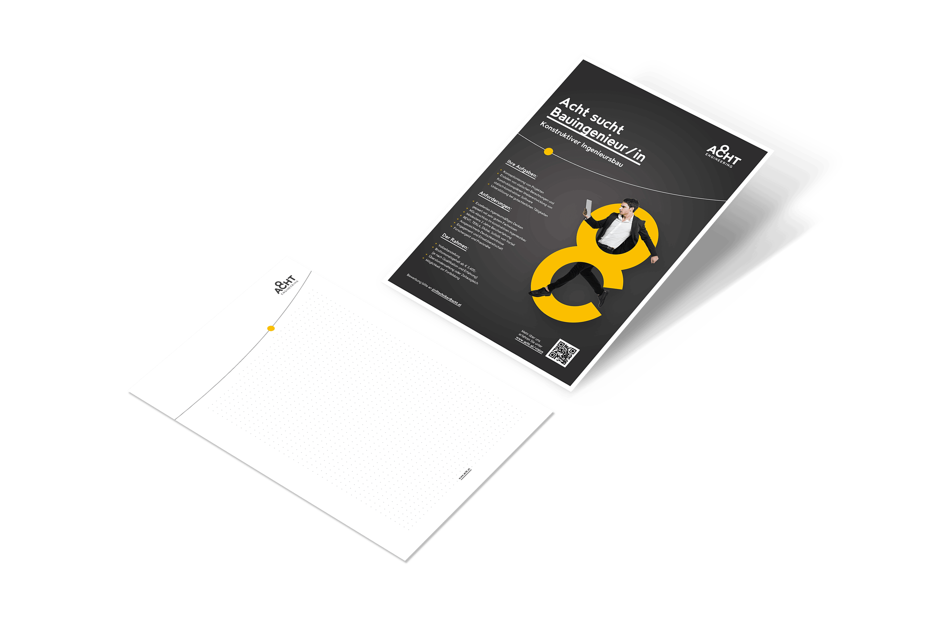 Notizblock und Gestaltung einer zielgerichteten Recruiting-Kommunikation zur Ansprache qualifizierter Fachkräfte im technischen Umfeld