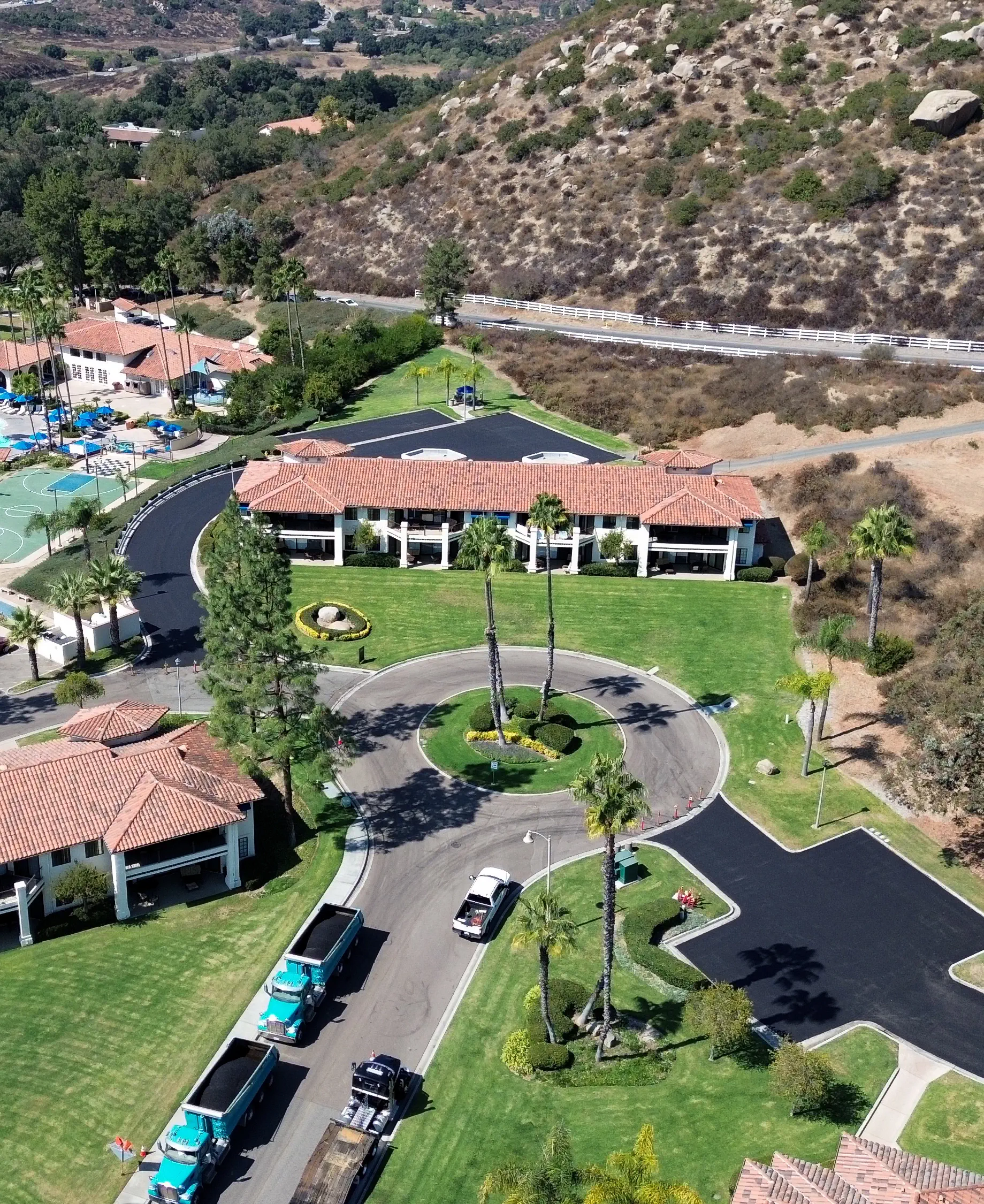 Aerial photo of asphalt street project