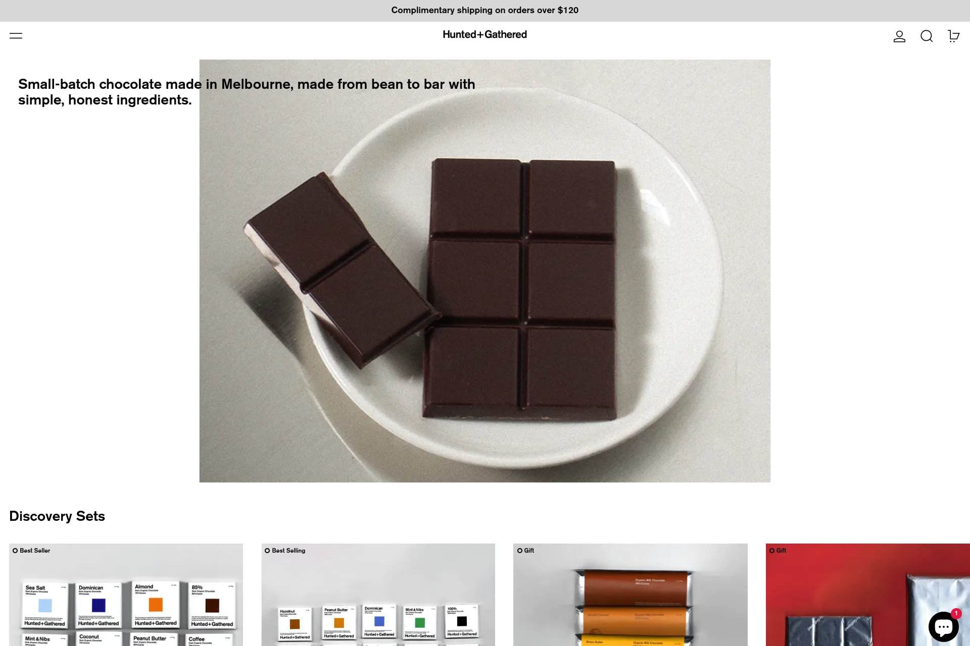 Screenshot of Hunted+Gathered website
