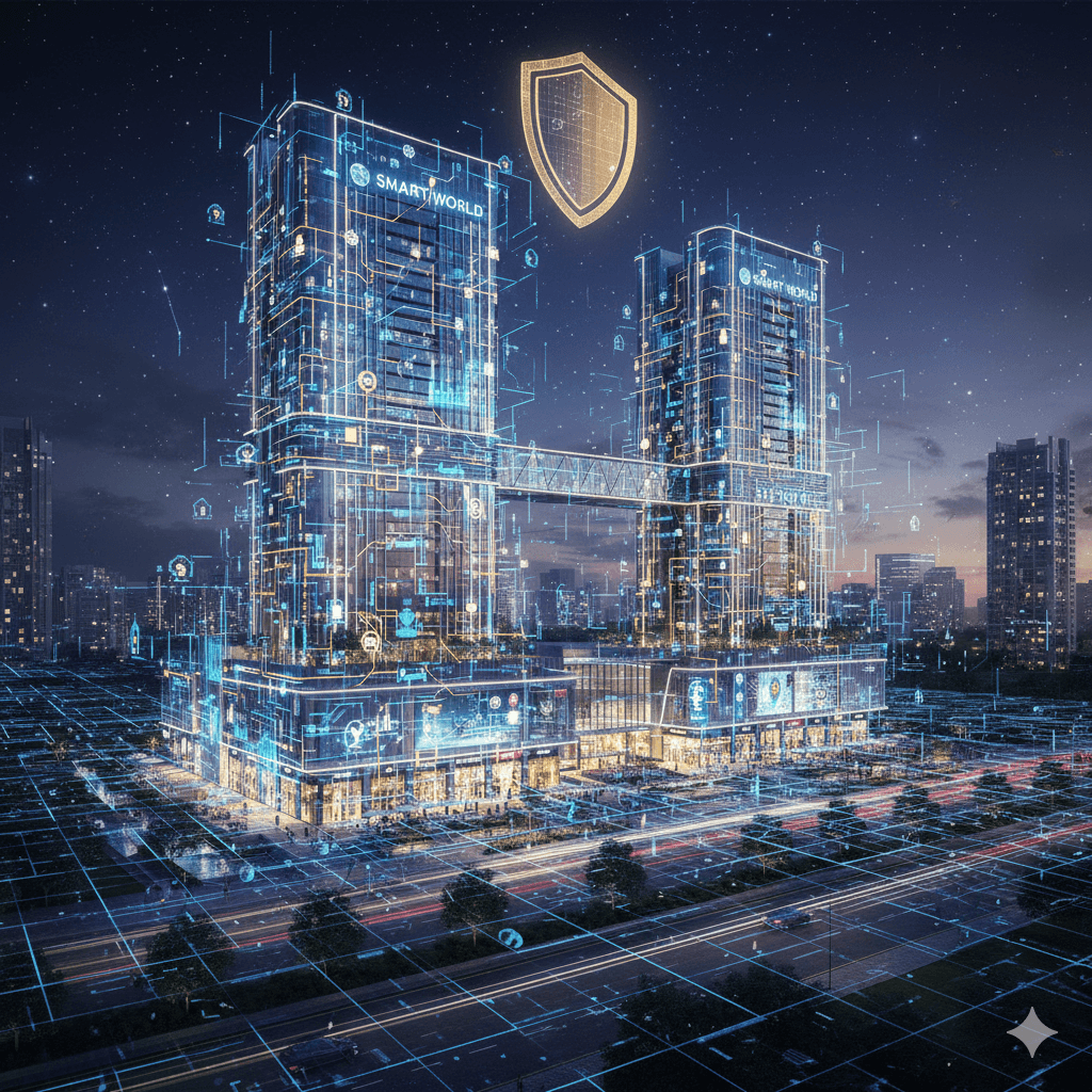 Smart tech overlay on commercial building in Sector 61 Gurugram