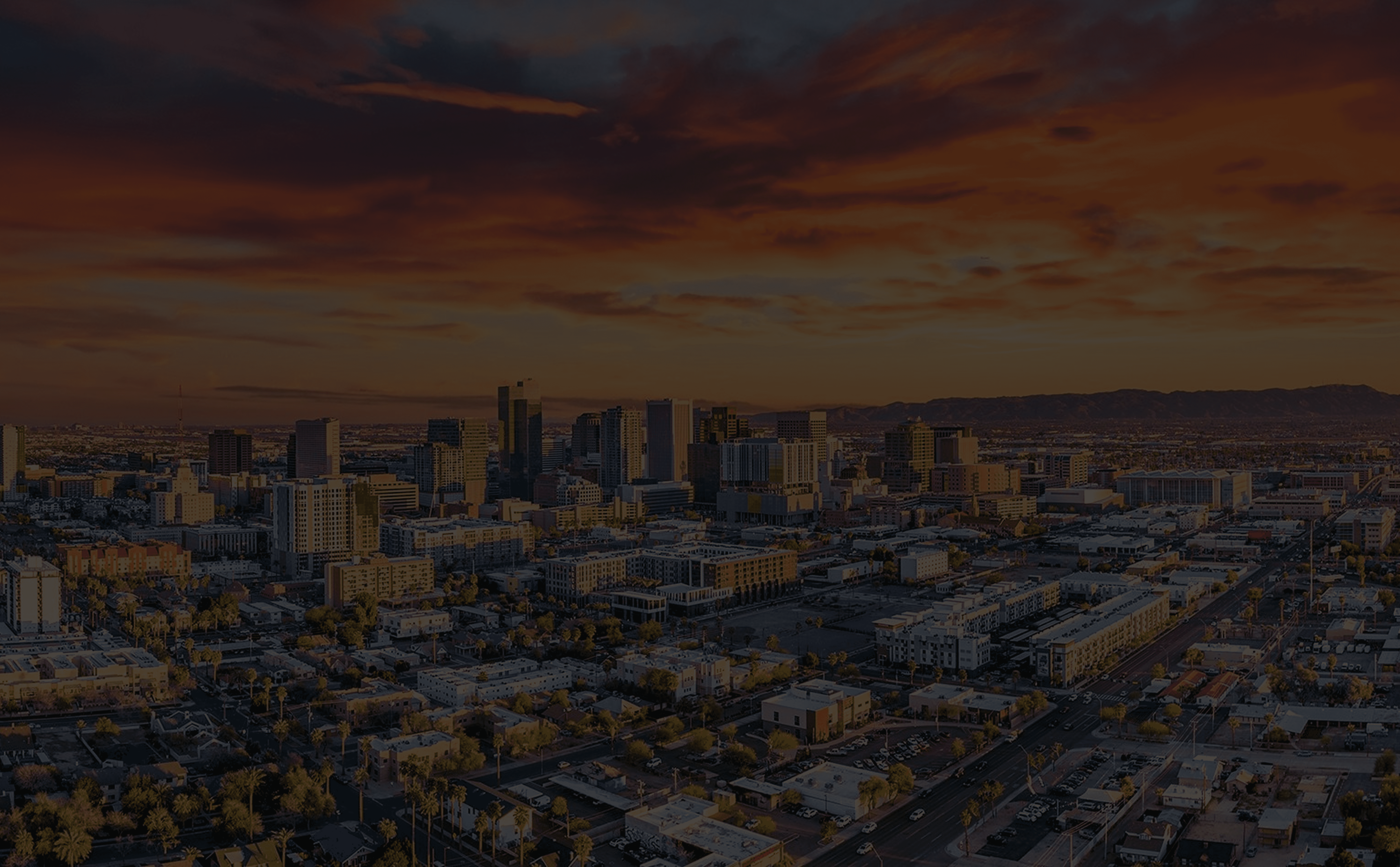 View of downtown Phoenix, Arizona where Sunny Energy RX provides expert solar panel repair, cleaning, and monitoring.