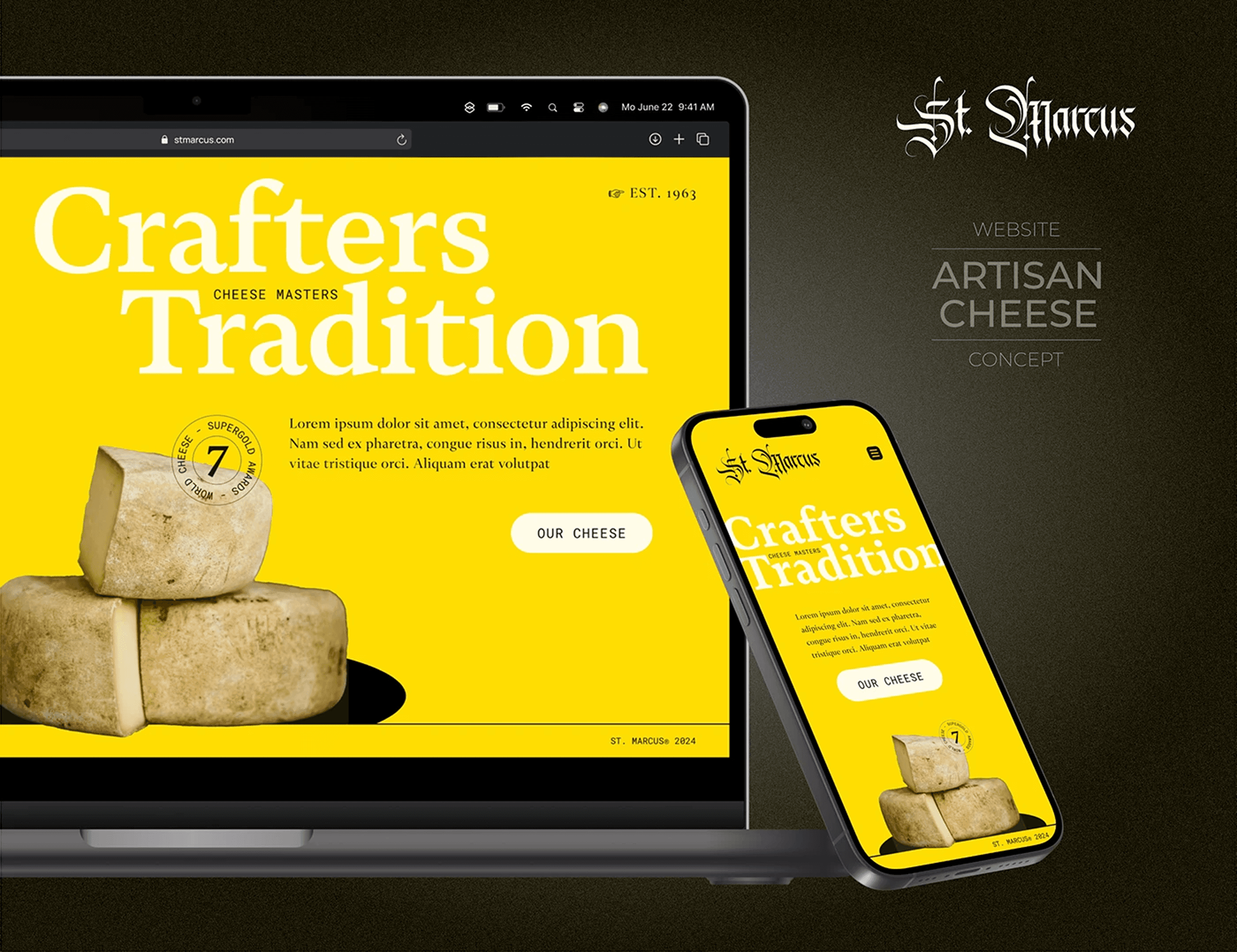 St. Marcus concept shown on desktop and mobile together