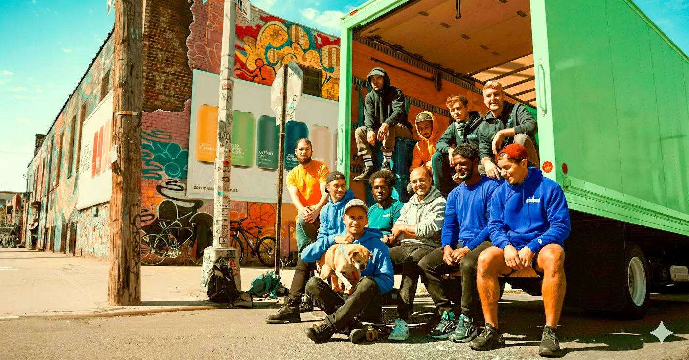 NextMove Team posing in the back of the truck.