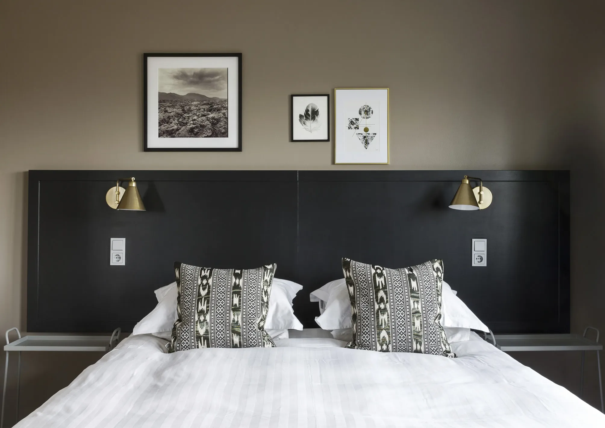 cozy king size bed with comfy indoor atshmosphere