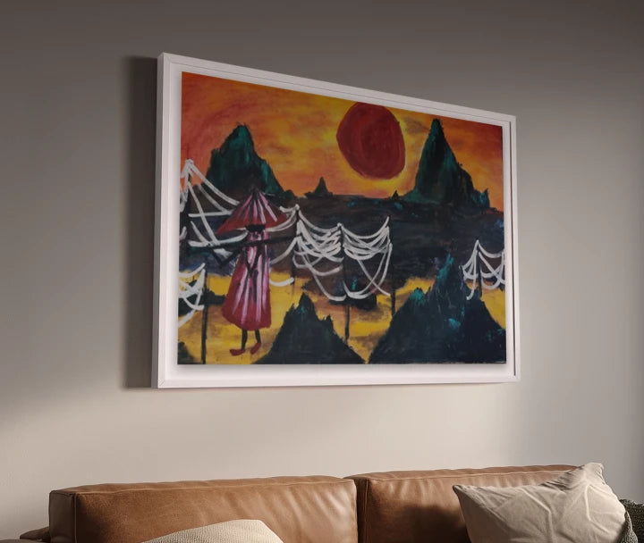 premium art poster and canvas prints, with originals available, from QART , of the artwork " Fishing Village "