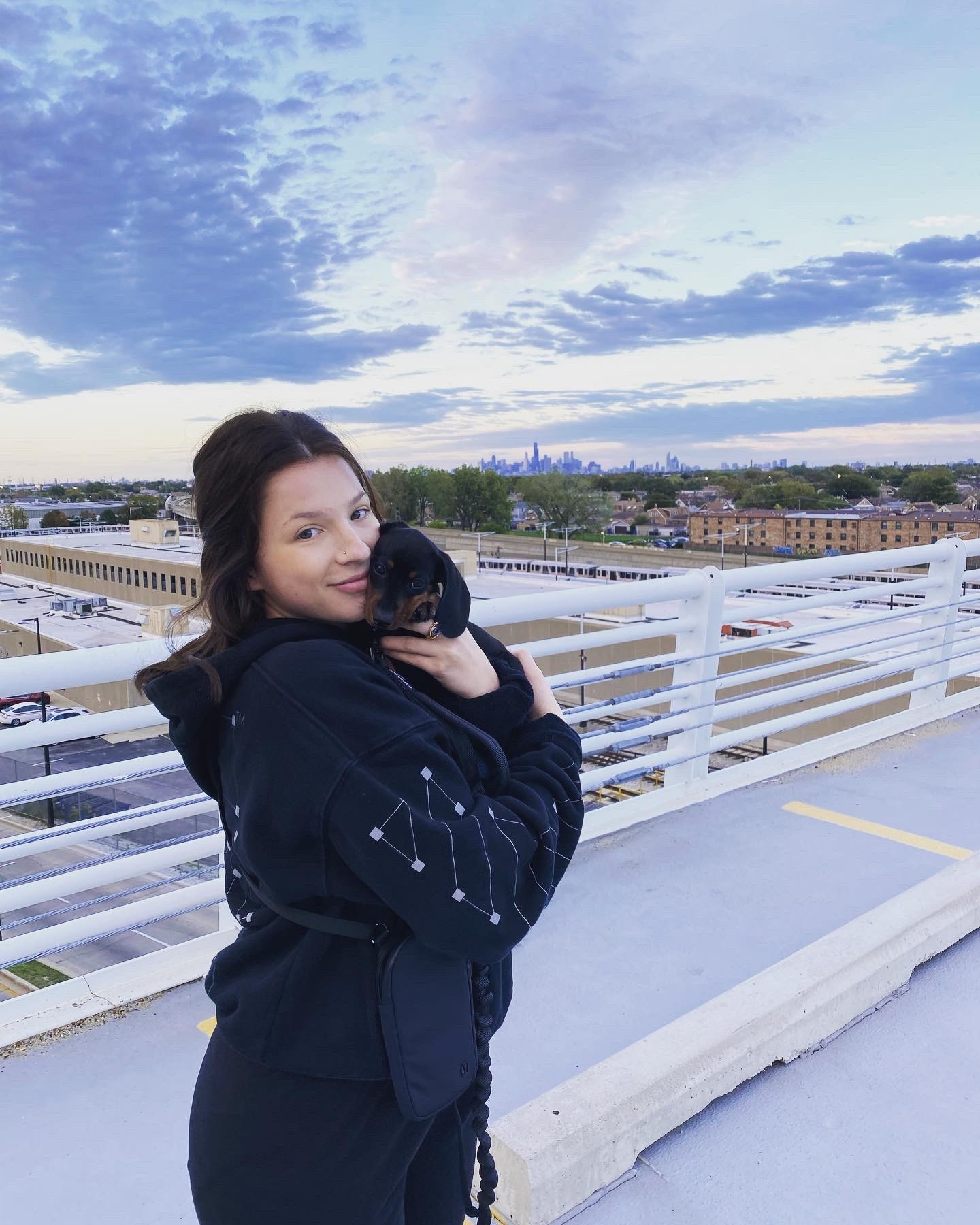 Riding a bicycle with V sign